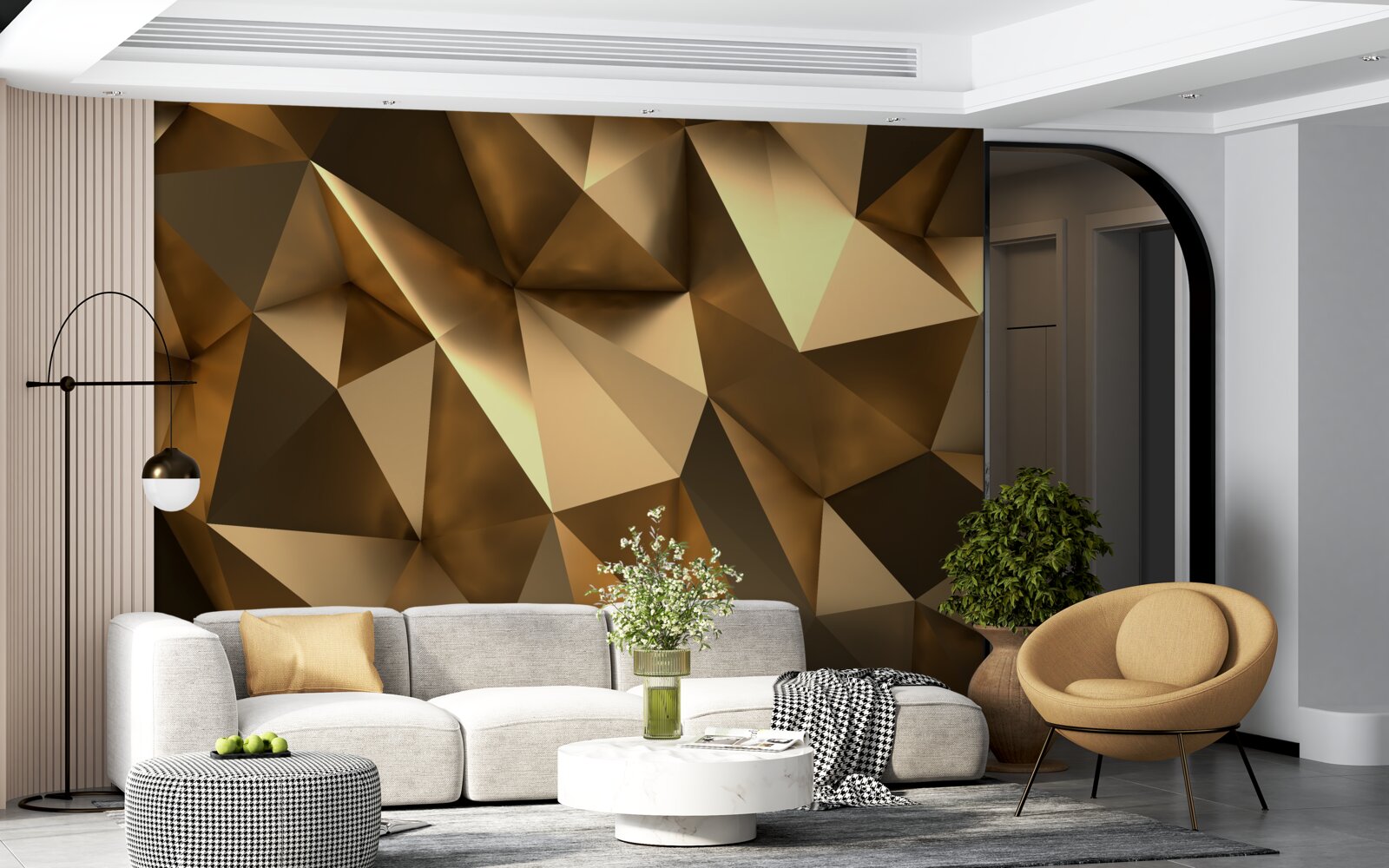 Фотошпалери золоті геометричні фігури