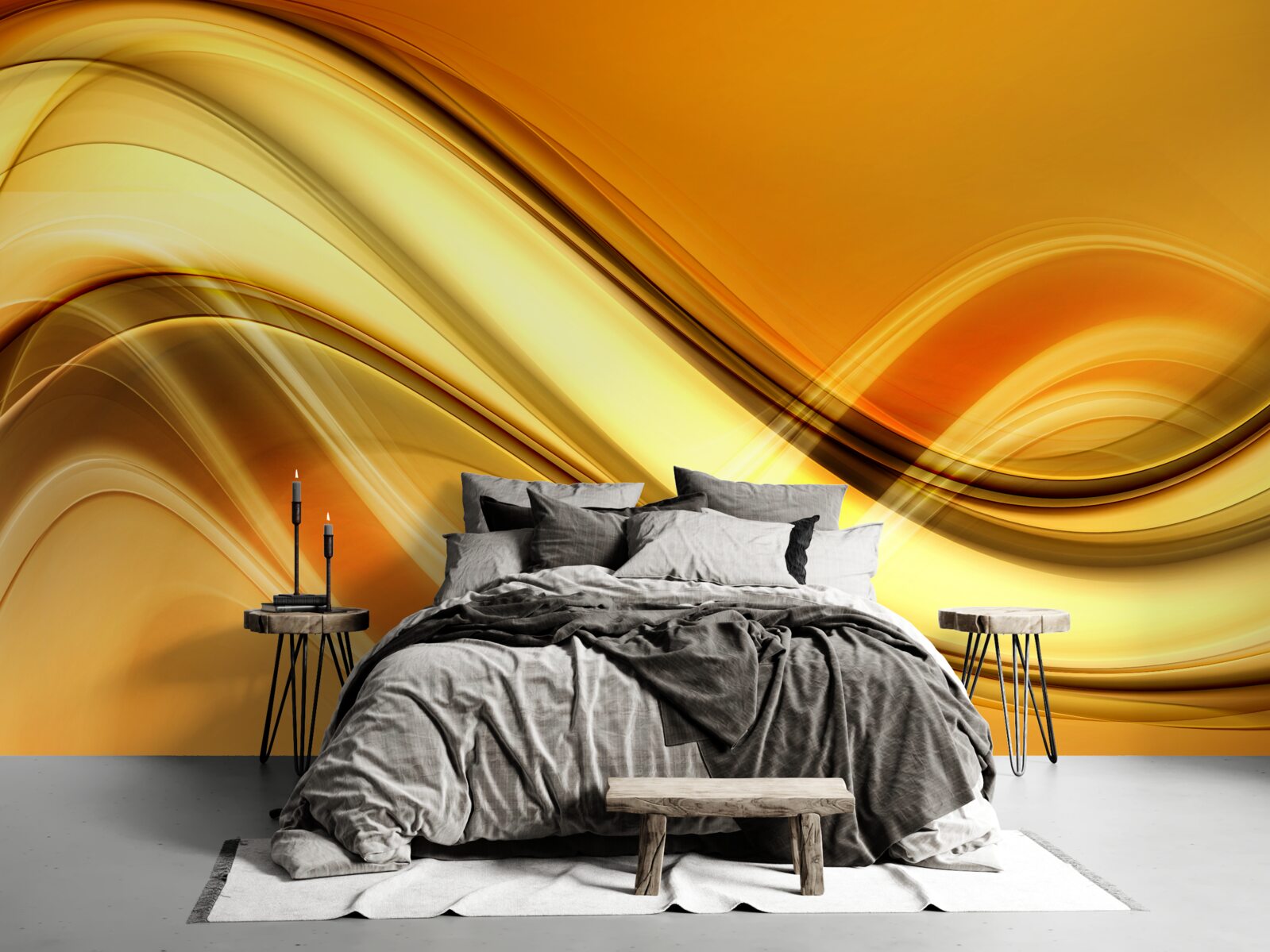 Фотошпалери лінії, що тягнуться до нескінченності на коричневій поверхні