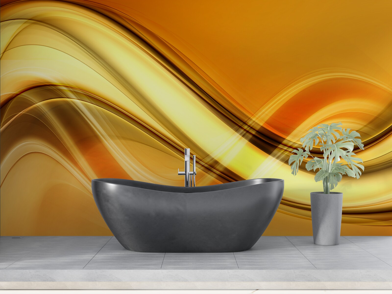 Фотошпалери лінії, що тягнуться до нескінченності на коричневій поверхні