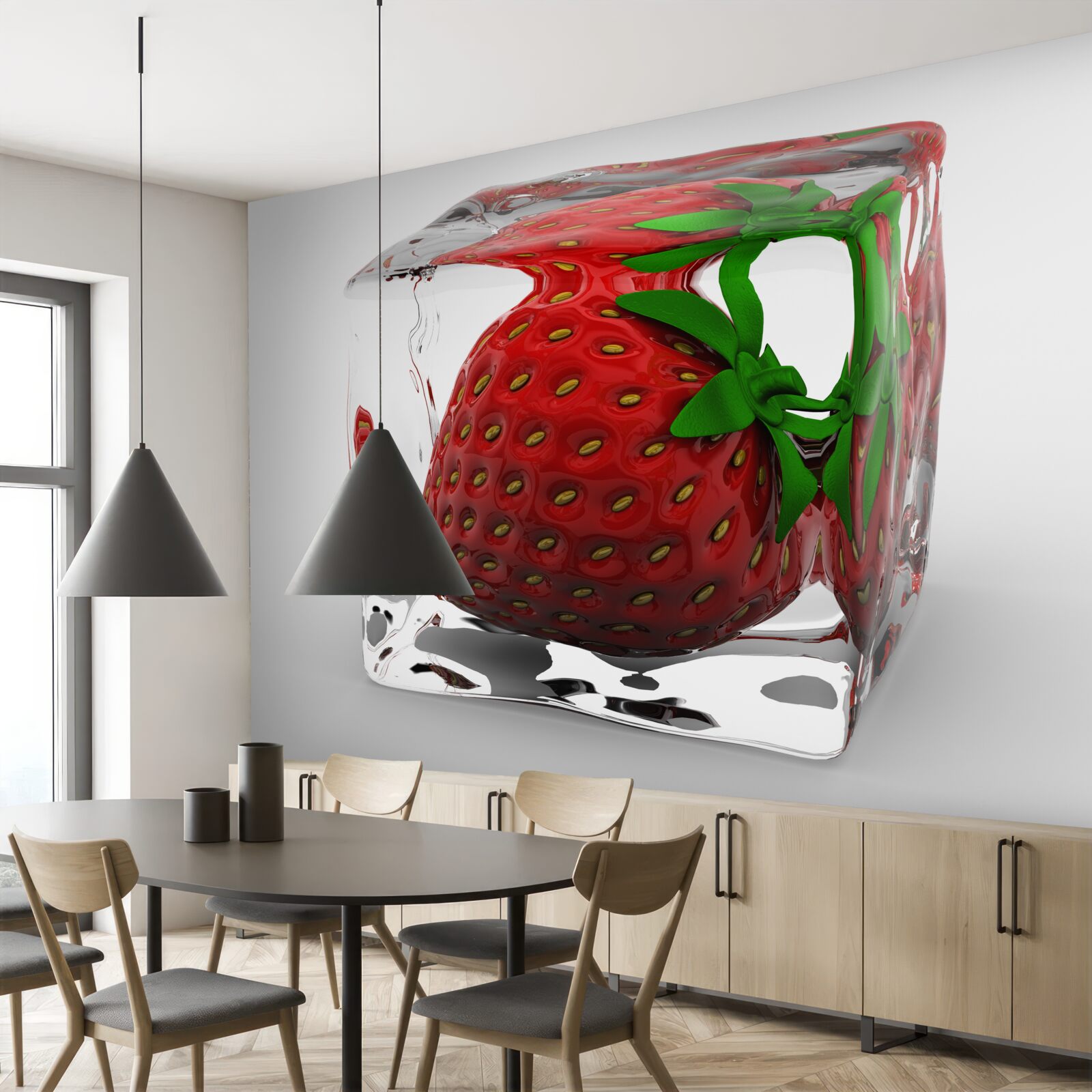 Фотошпалери заморожена полуниця