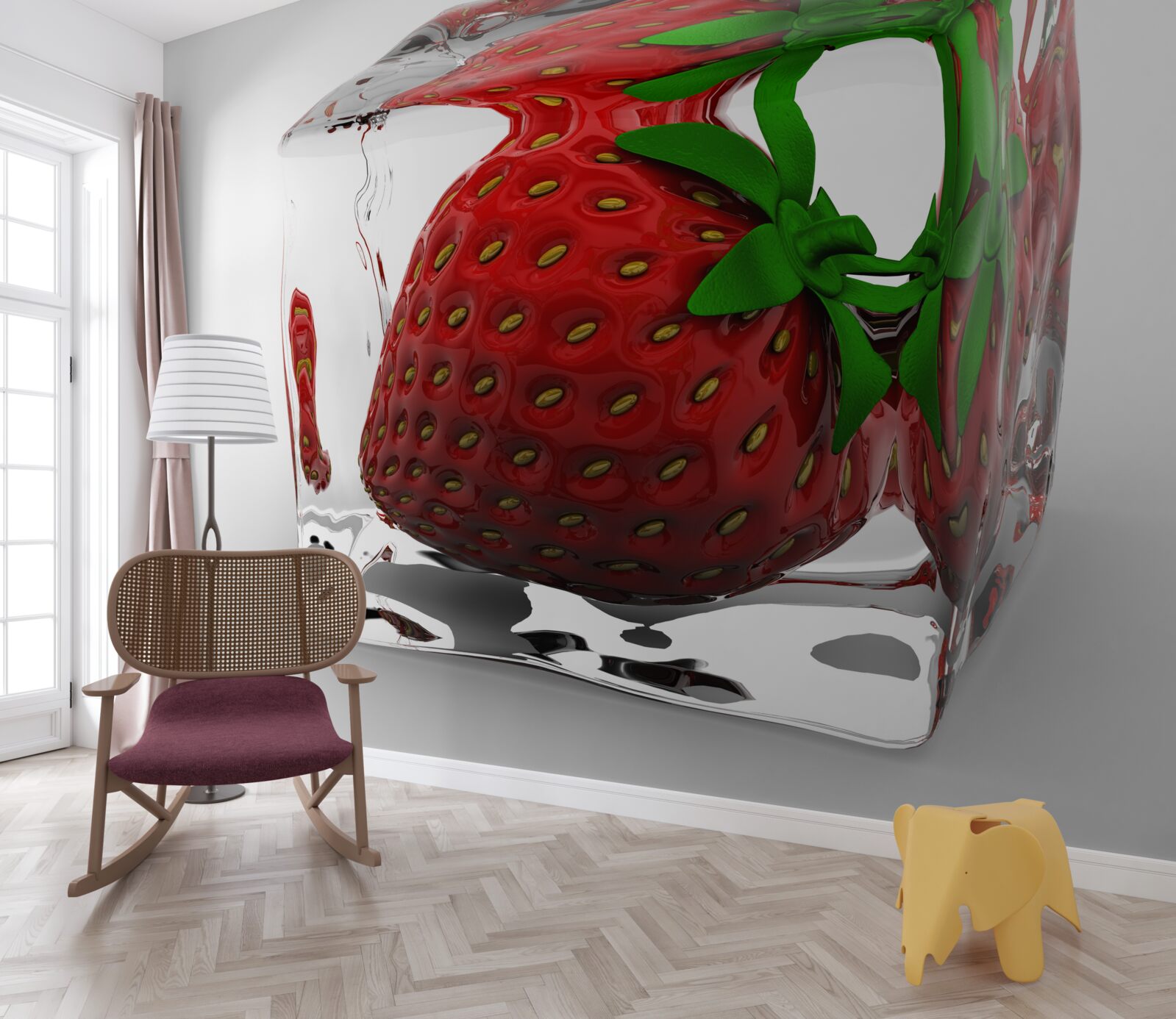 Фотошпалери заморожена полуниця