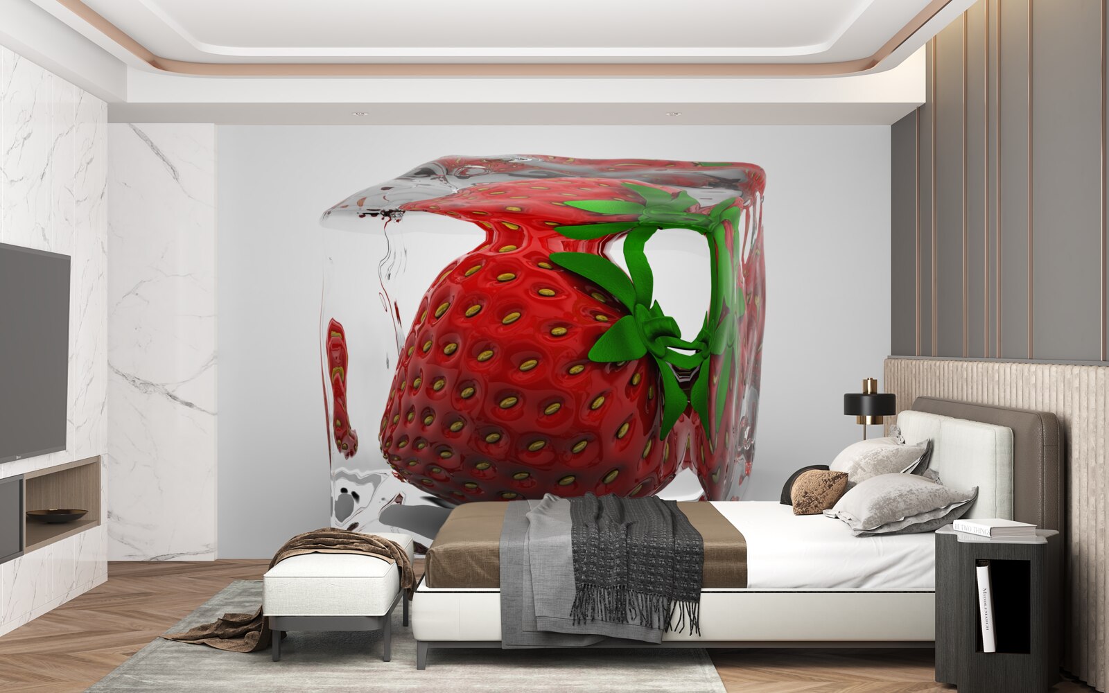 Фотошпалери заморожена полуниця