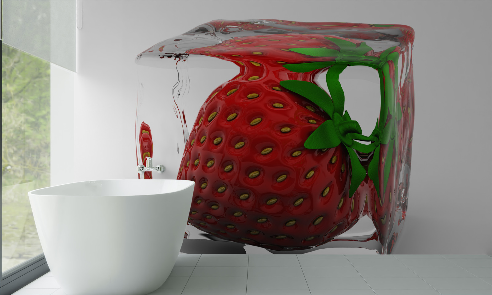 Фотошпалери заморожена полуниця