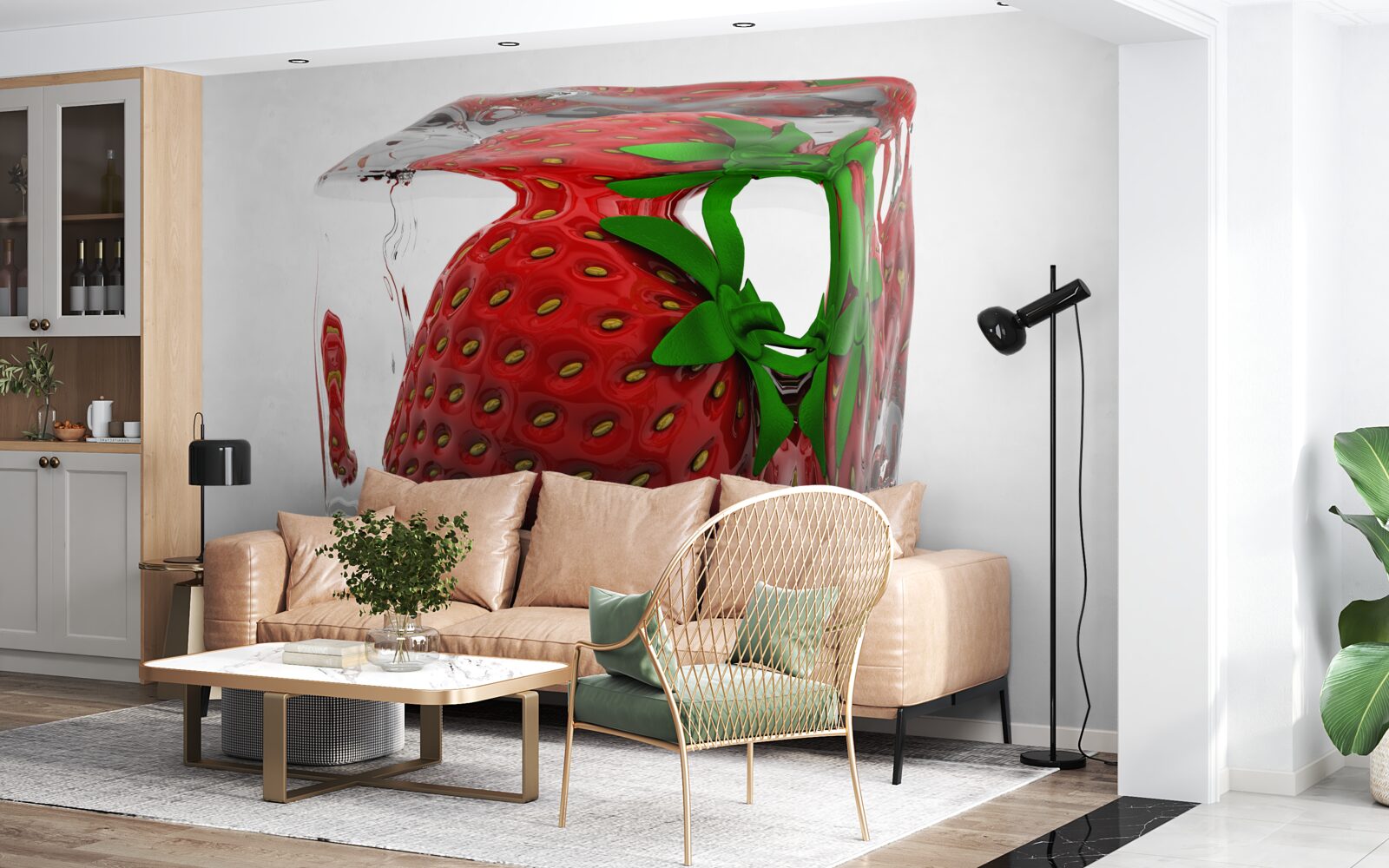 Фотошпалери заморожена полуниця