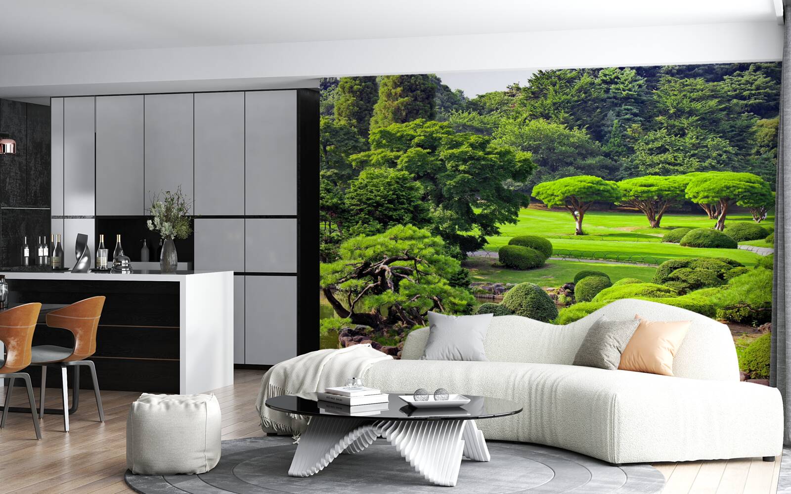 Фотошпалери сади, вкриті зеленню влітку