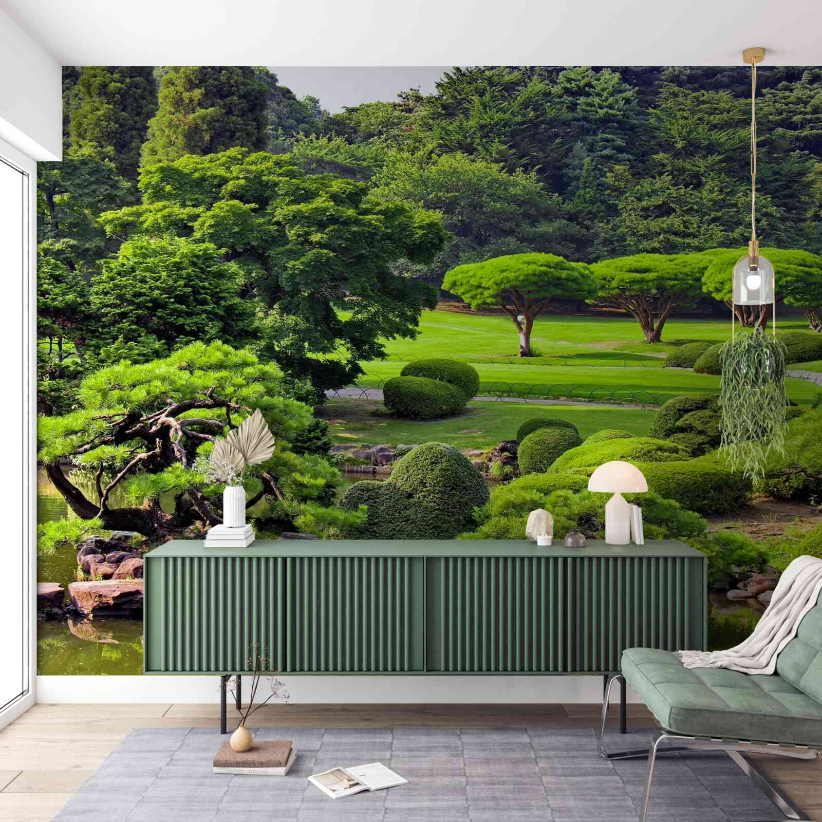 Фотошпалери сади, вкриті зеленню влітку