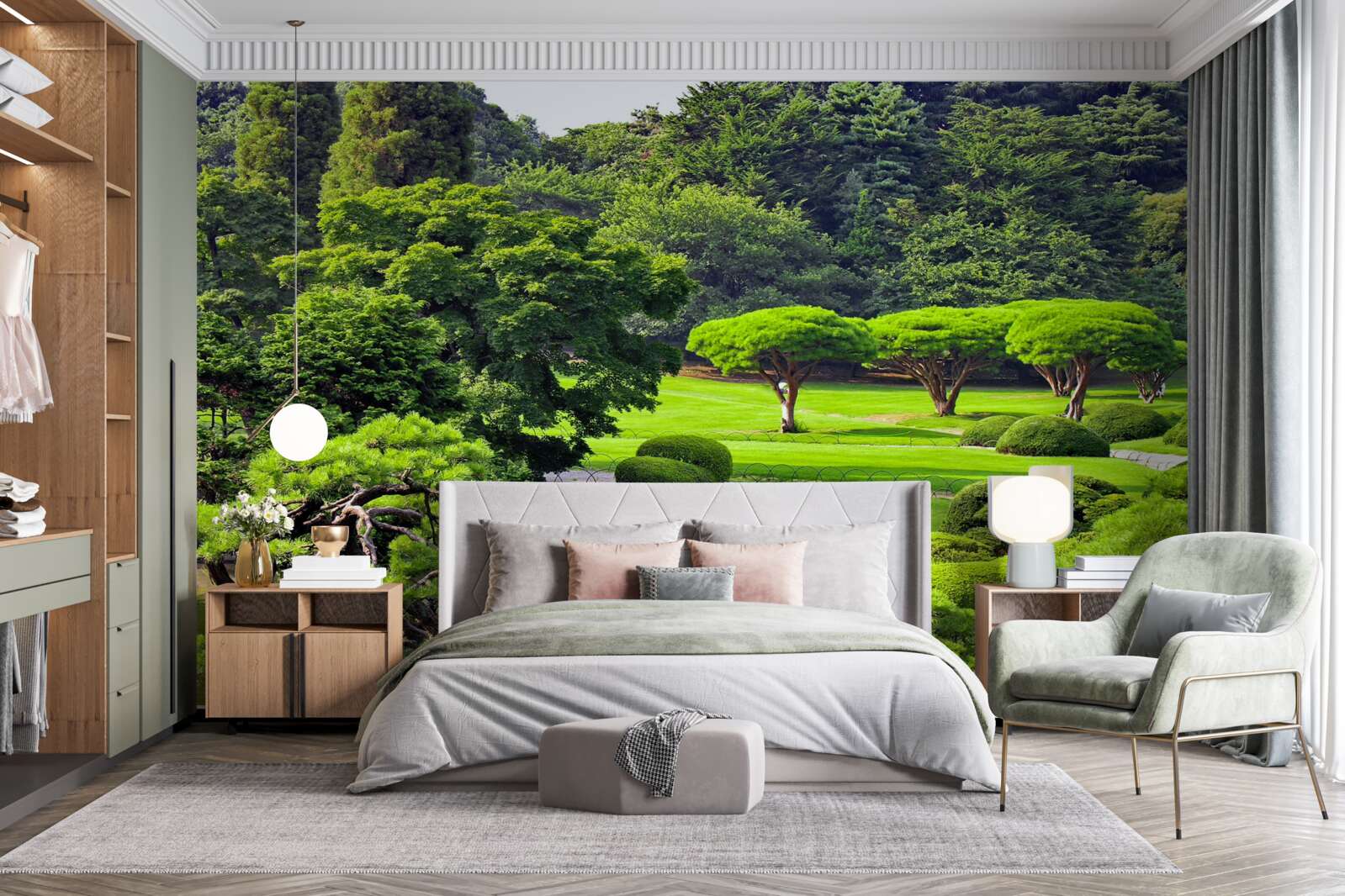 Фотошпалери сади, вкриті зеленню влітку