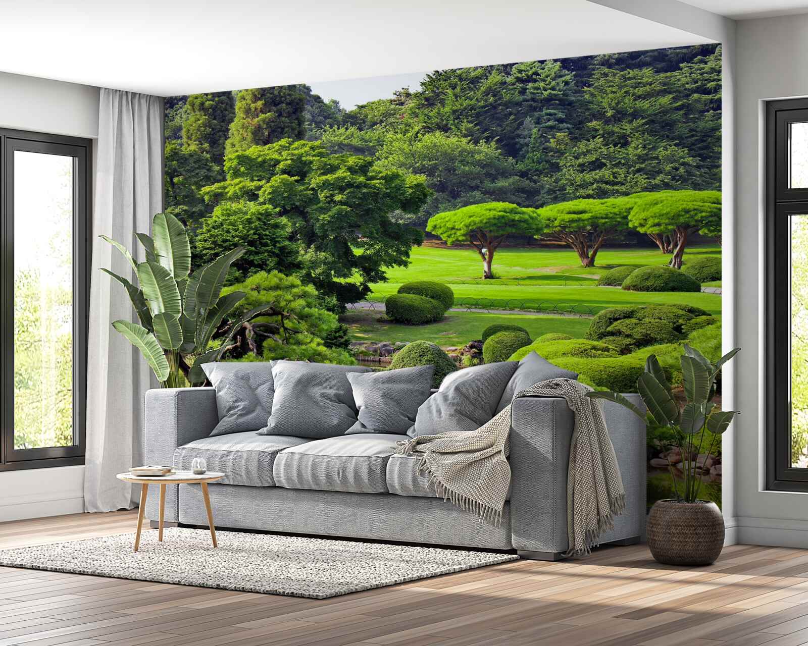 Фотошпалери сади, вкриті зеленню влітку