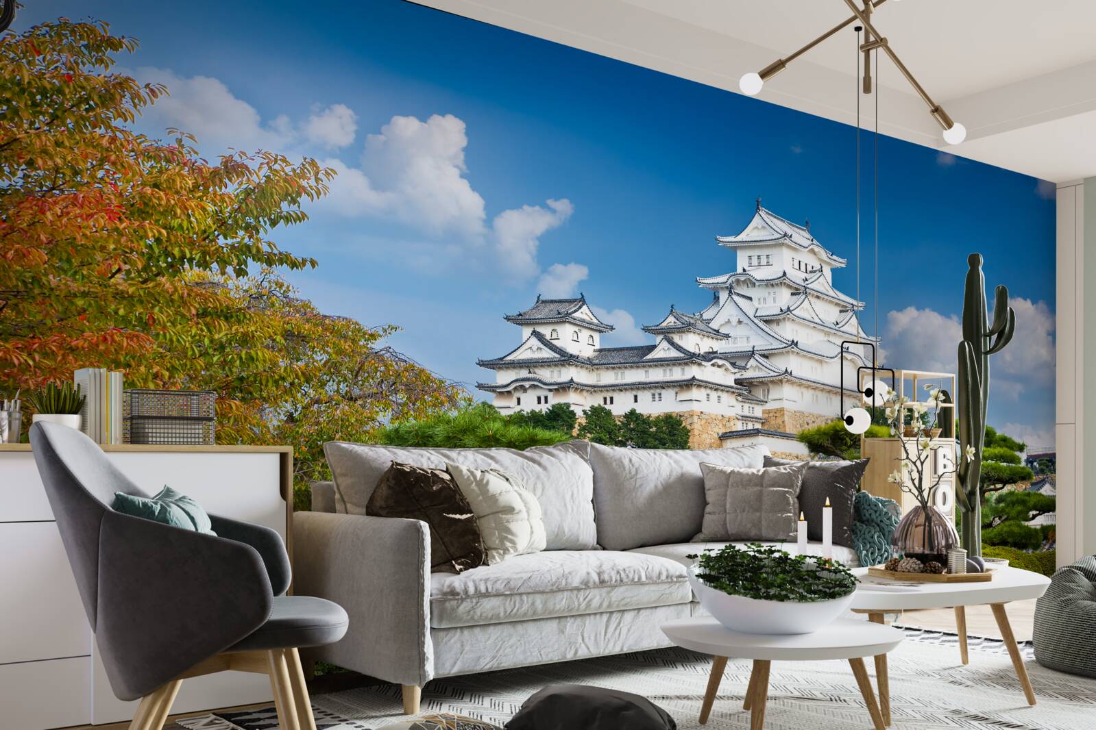 Фотошпалери Японський храм у горах, оточений зеленню