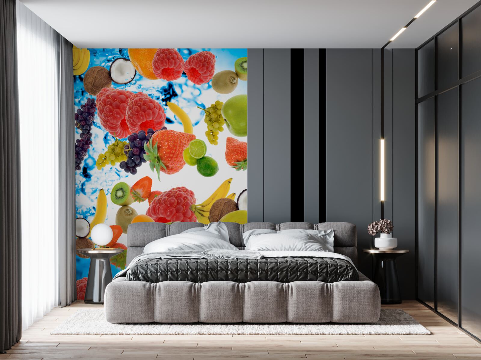 Фотошпалери свіжі літні фрукти у воді