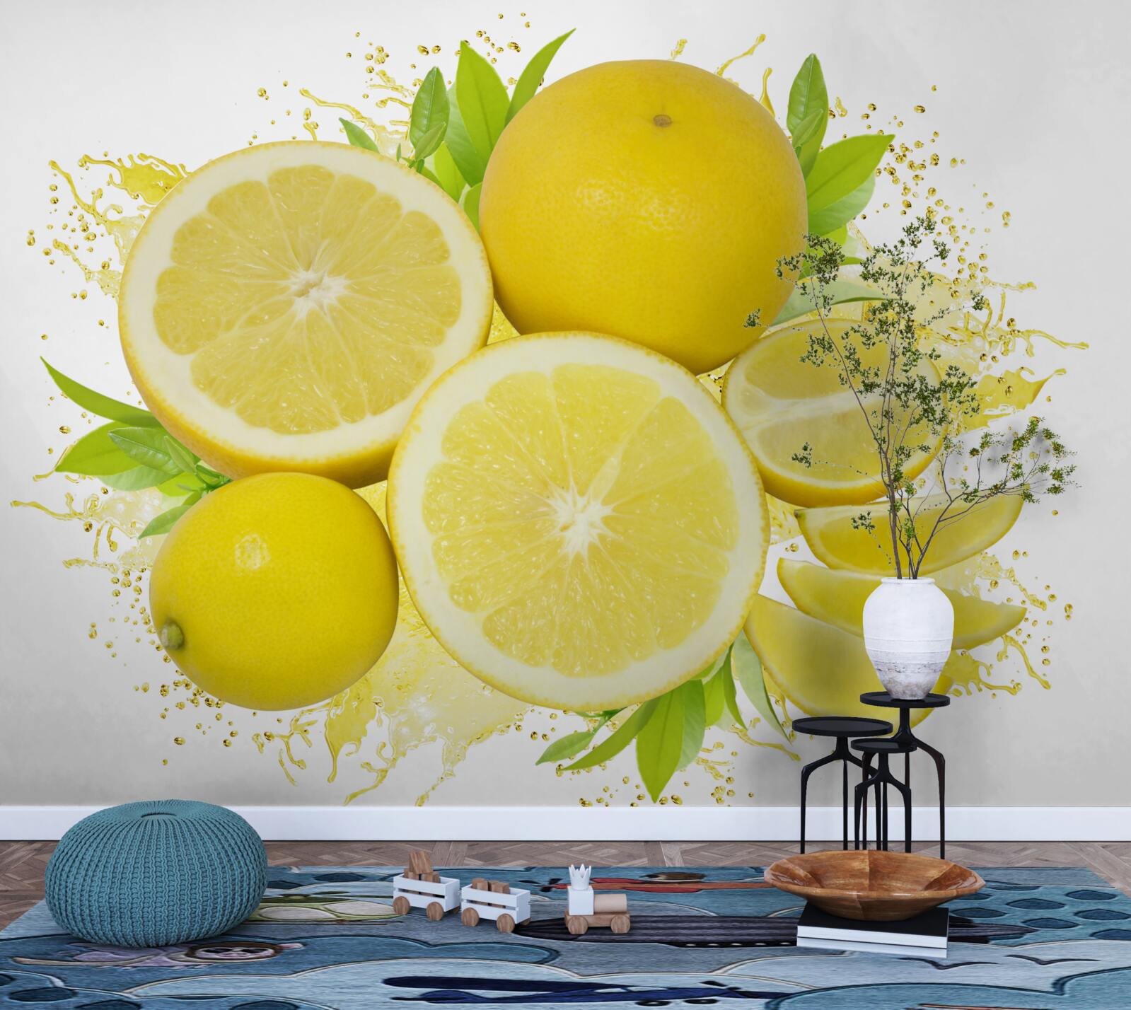 Фотошпалери світло-золотисті лимони