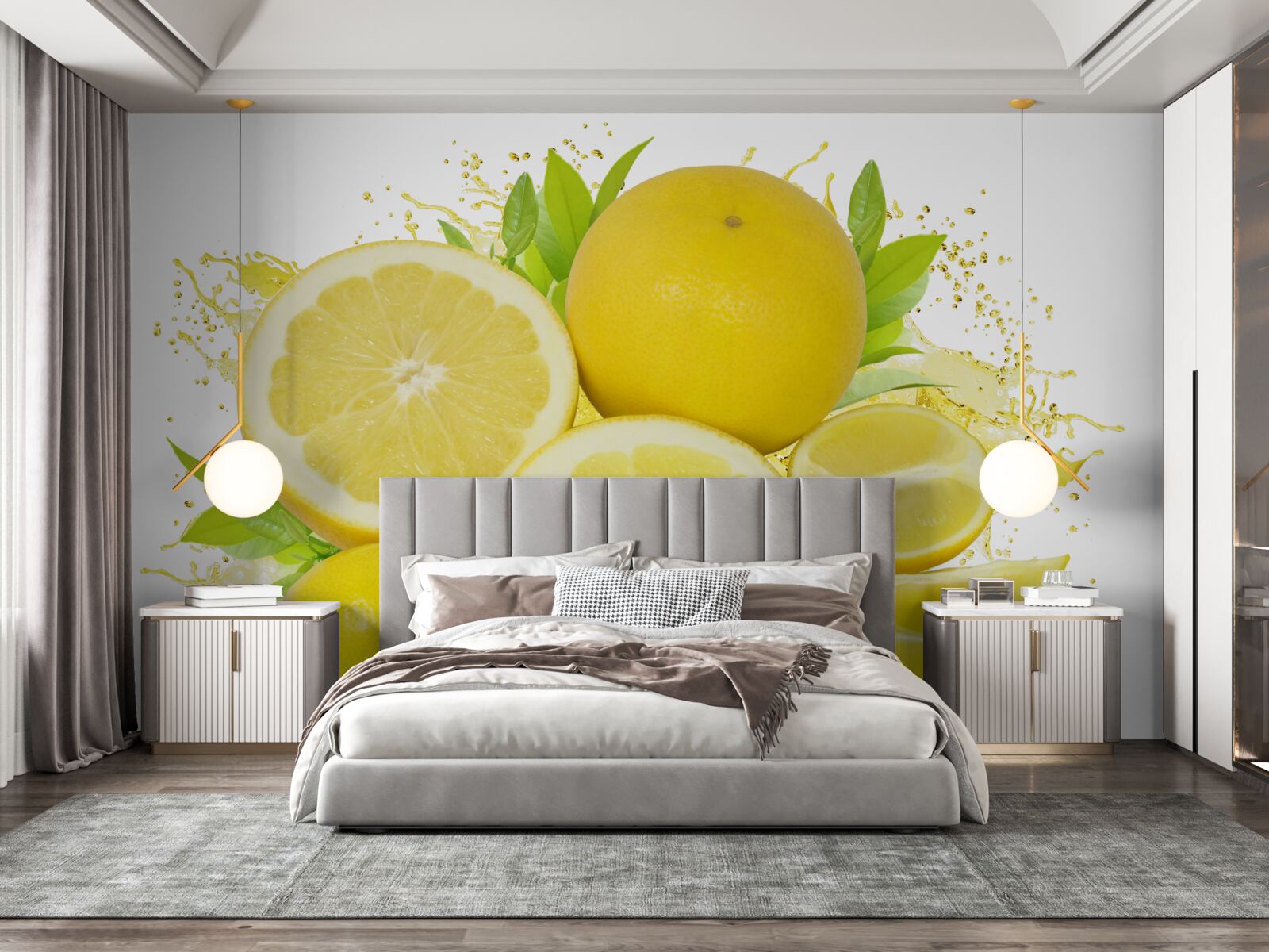 Фотошпалери світло-золотисті лимони