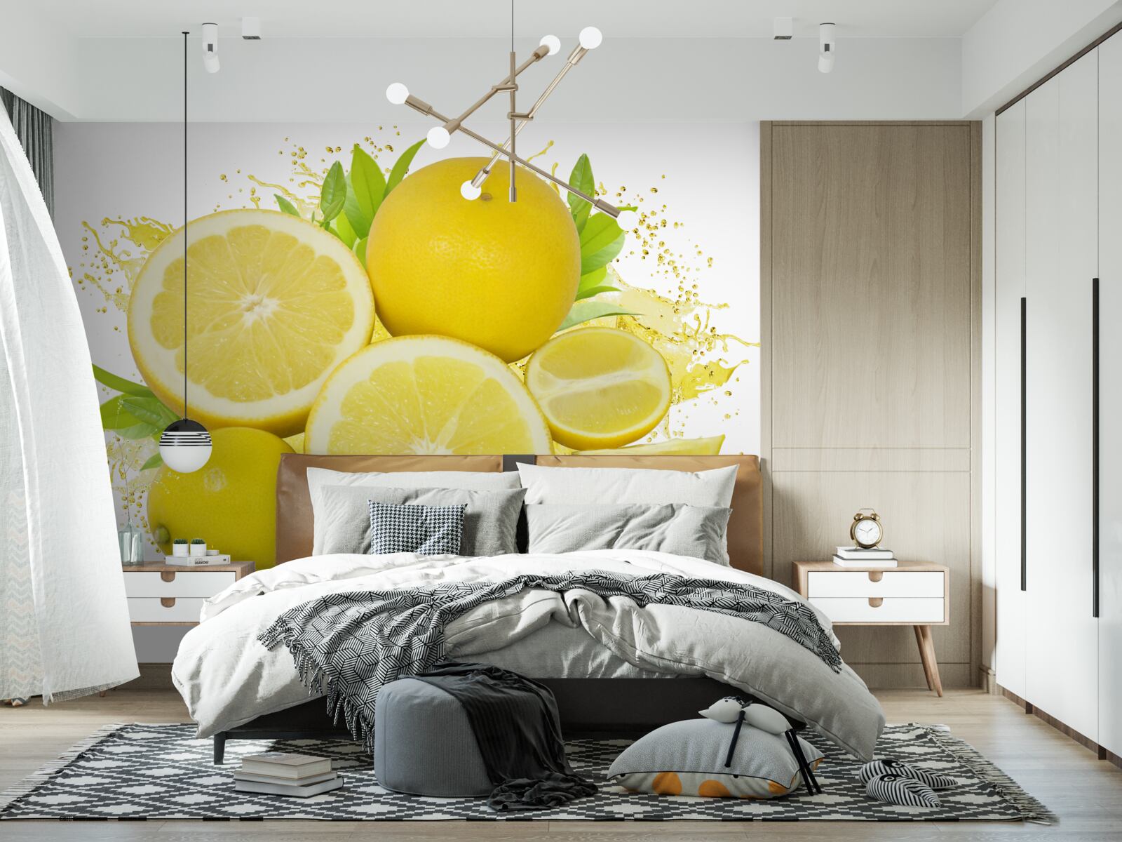 Фотошпалери світло-золотисті лимони