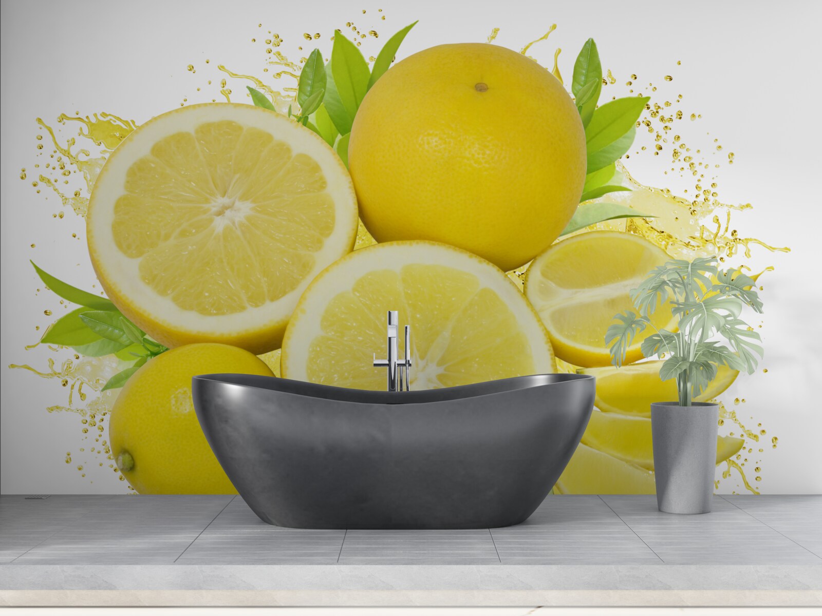 Фотошпалери світло-золотисті лимони