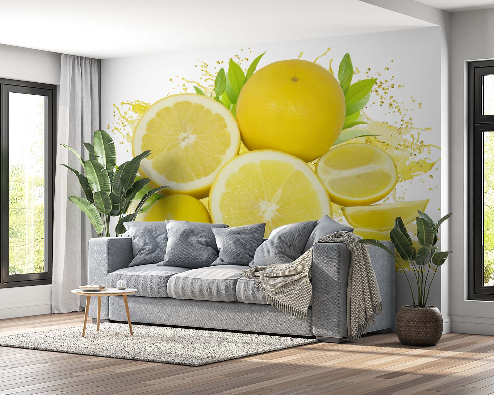 Фотошпалери світло-золотисті лимони