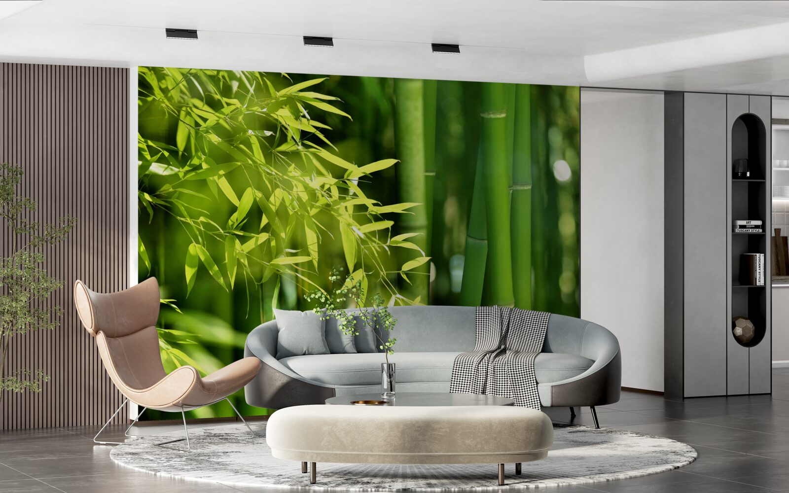 Фотошпалери зелені пагони молодого бамбука