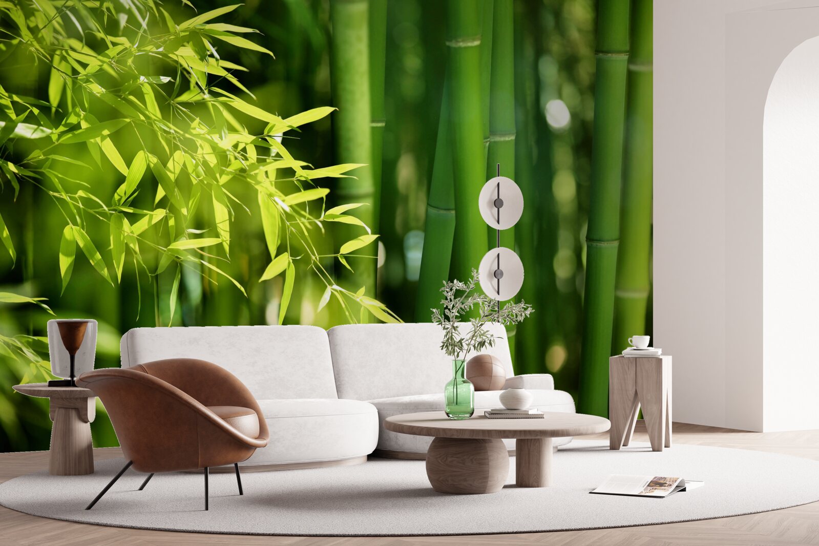 Фотошпалери зелені пагони молодого бамбука