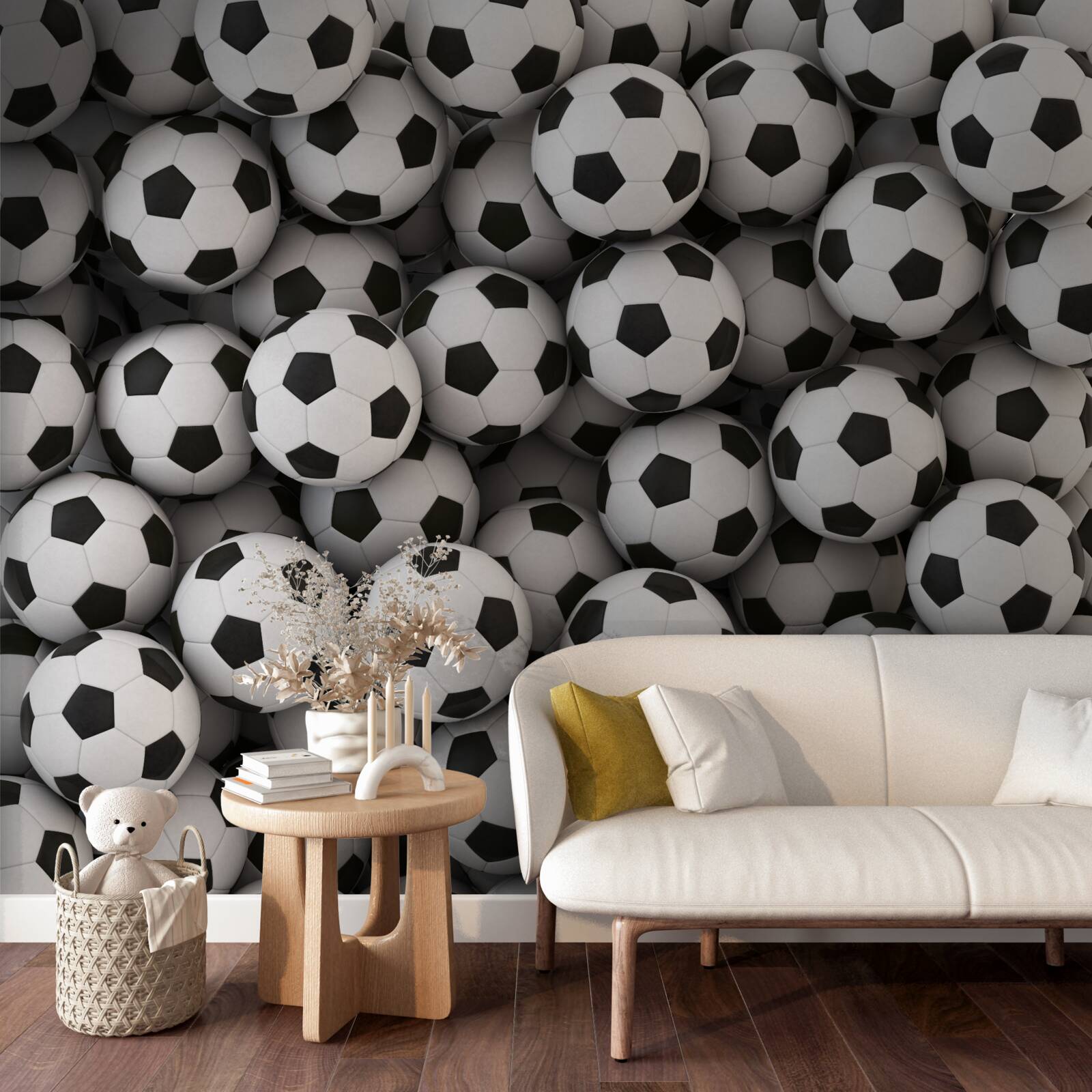 Фотошпалери коробка, повна м'ячів