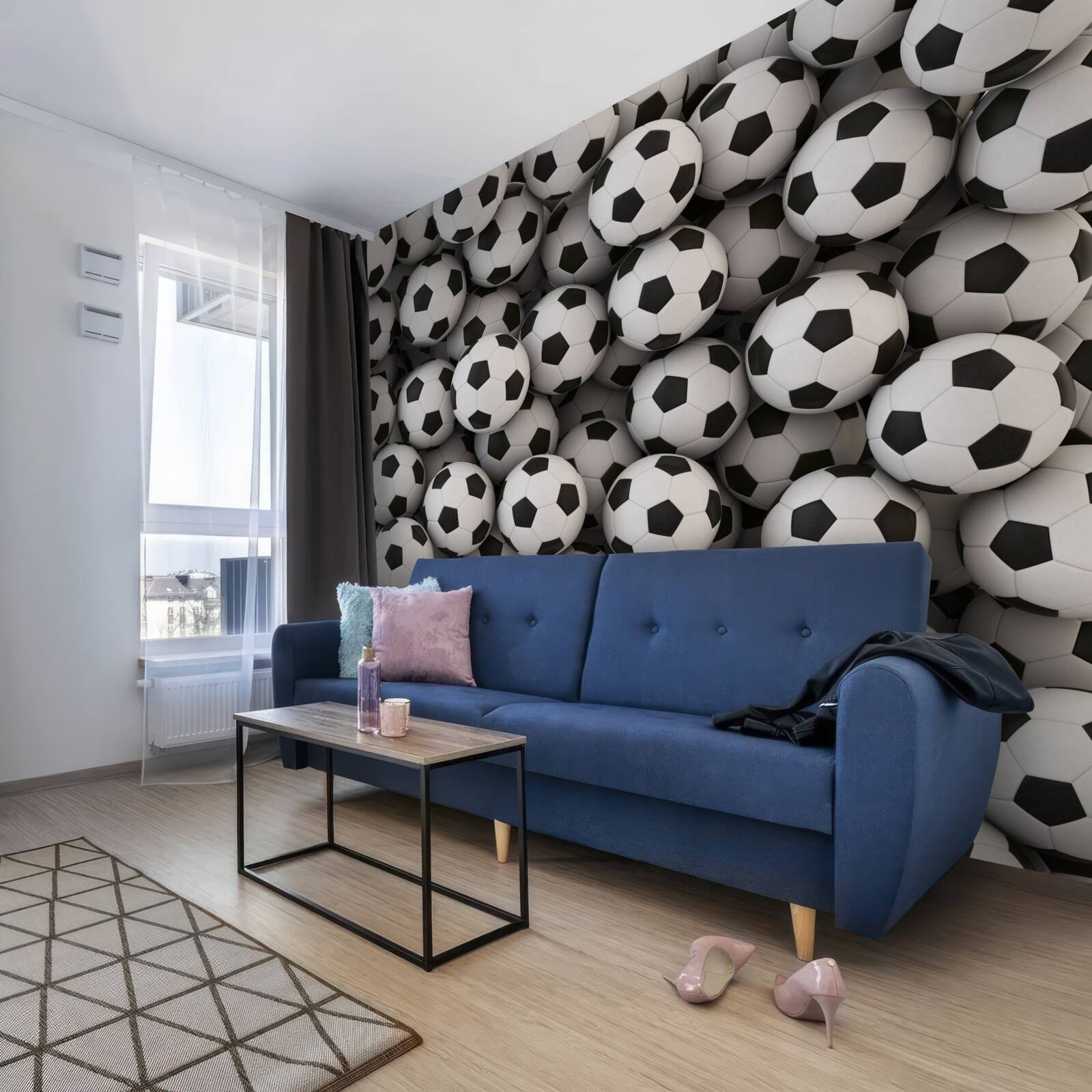 Фотошпалери коробка, повна м'ячів