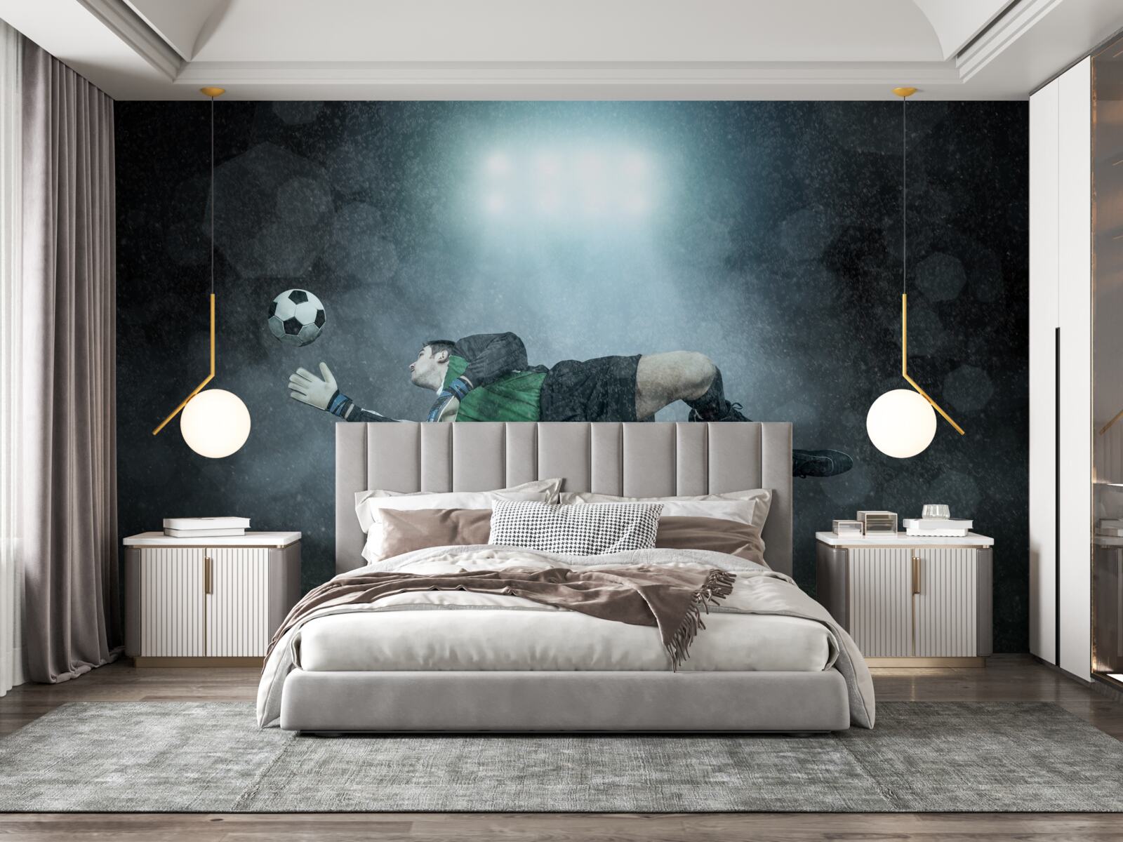 Фотошпалери воротар перехоплює м'яч у польоті