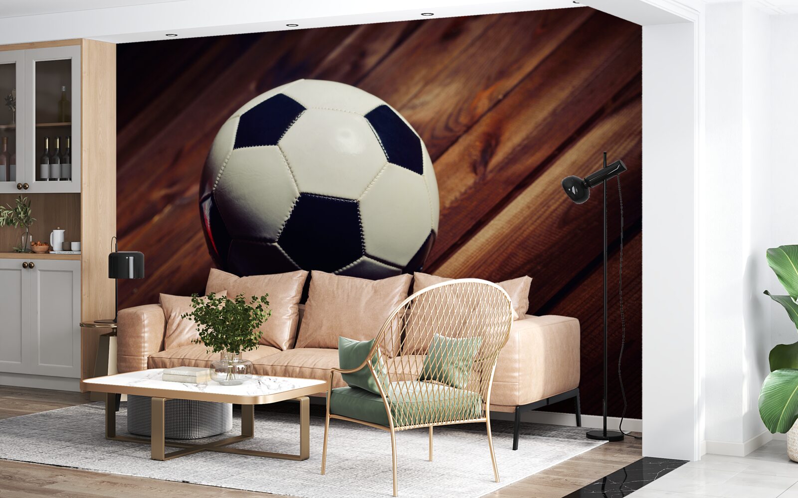 Фотошпалери футбол на гілці дерева