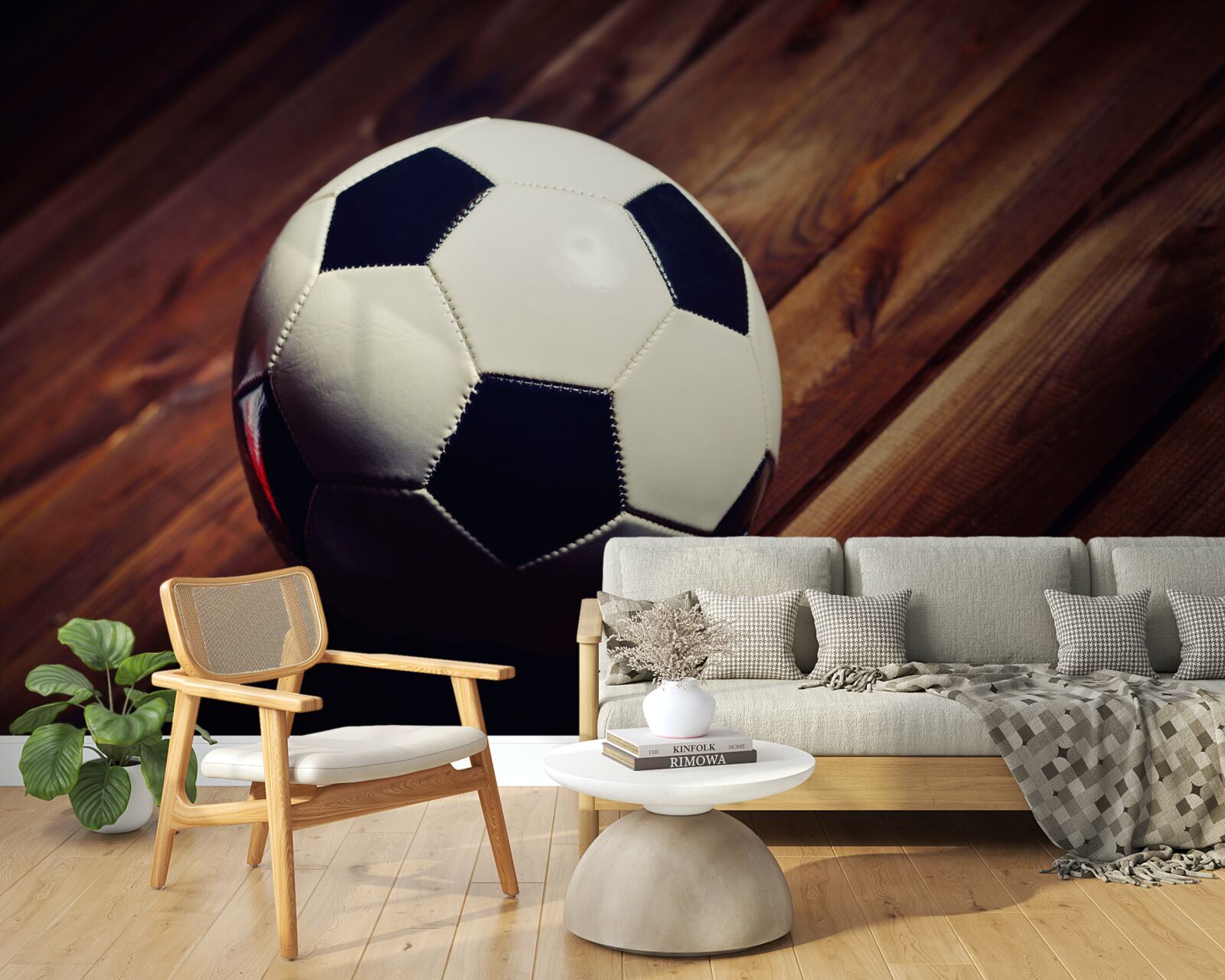 Фотошпалери футбол на гілці дерева