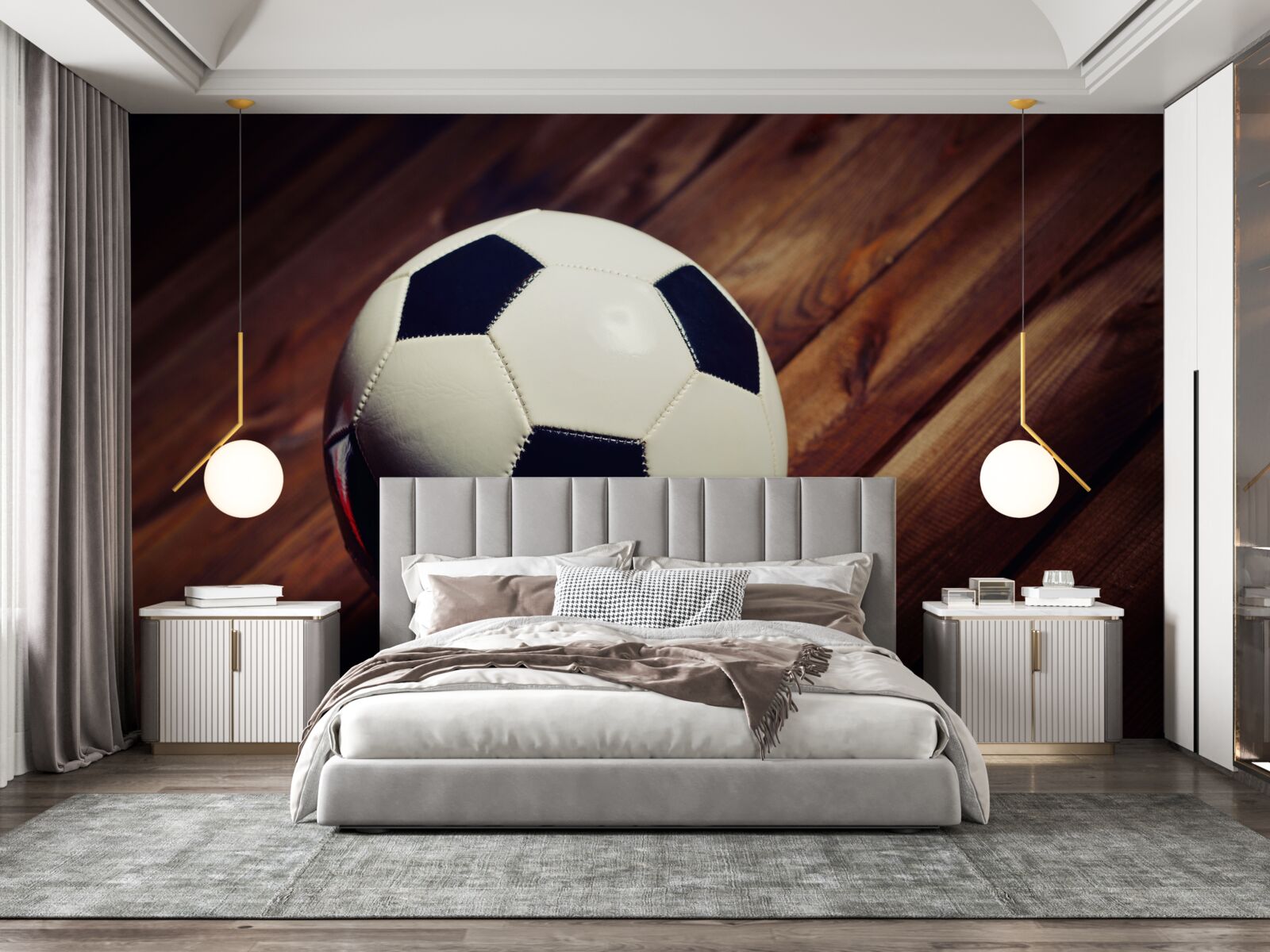 Фотошпалери футбол на гілці дерева