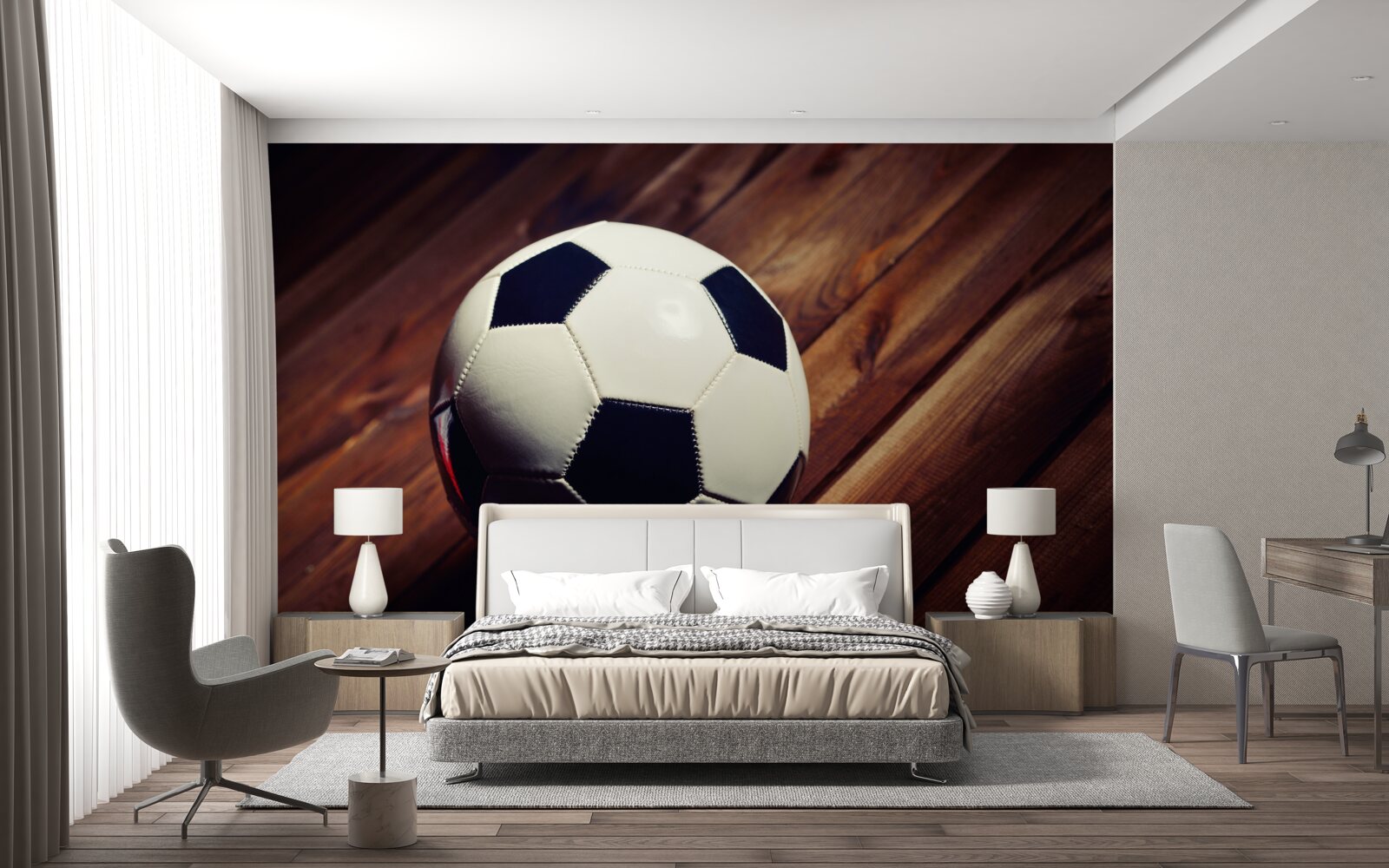 Фотошпалери футбол на гілці дерева