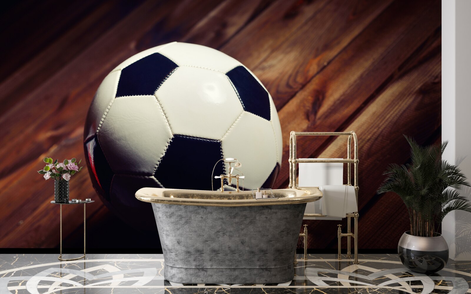 Фотошпалери футбол на гілці дерева