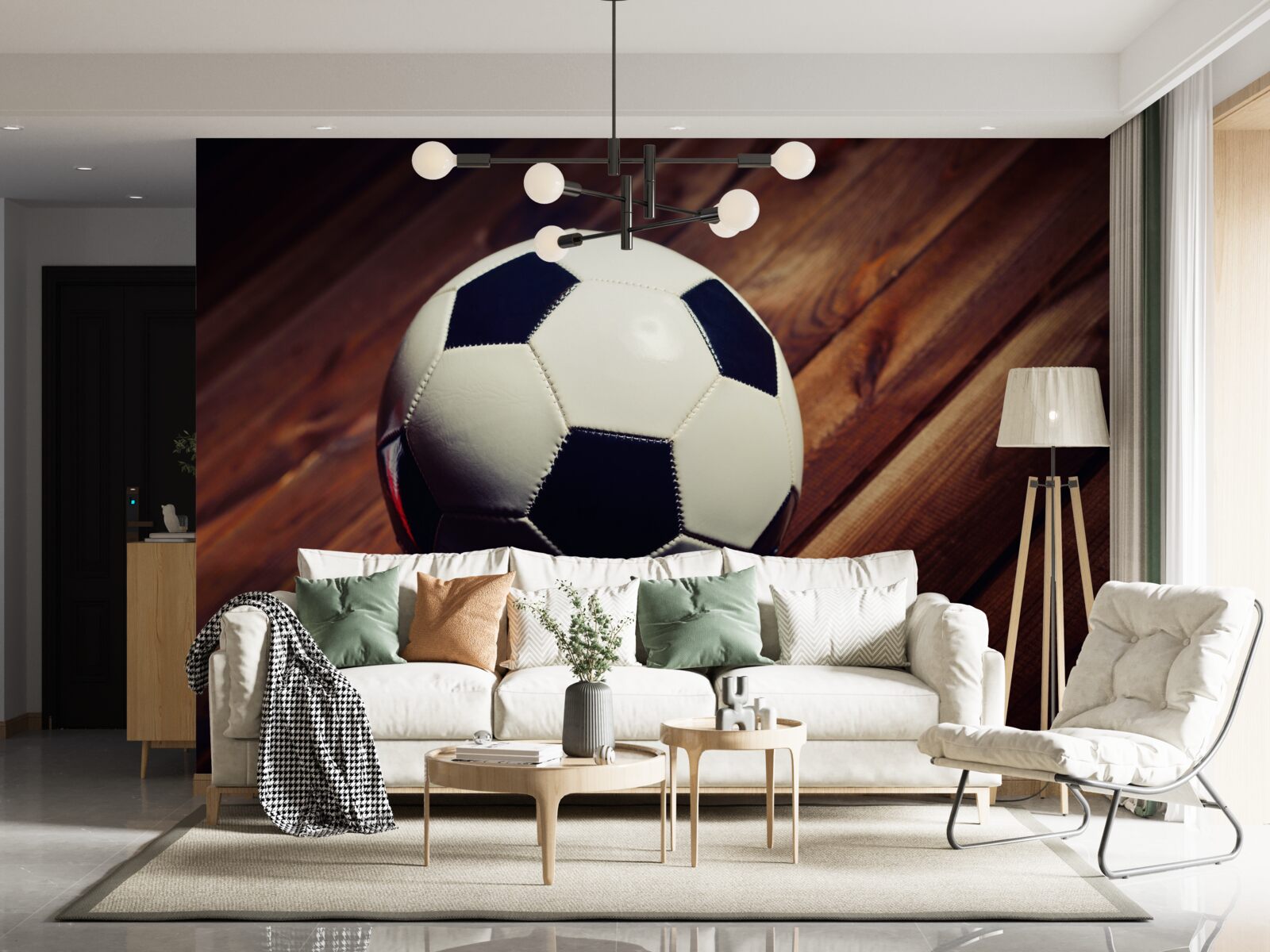 Фотошпалери футбол на гілці дерева