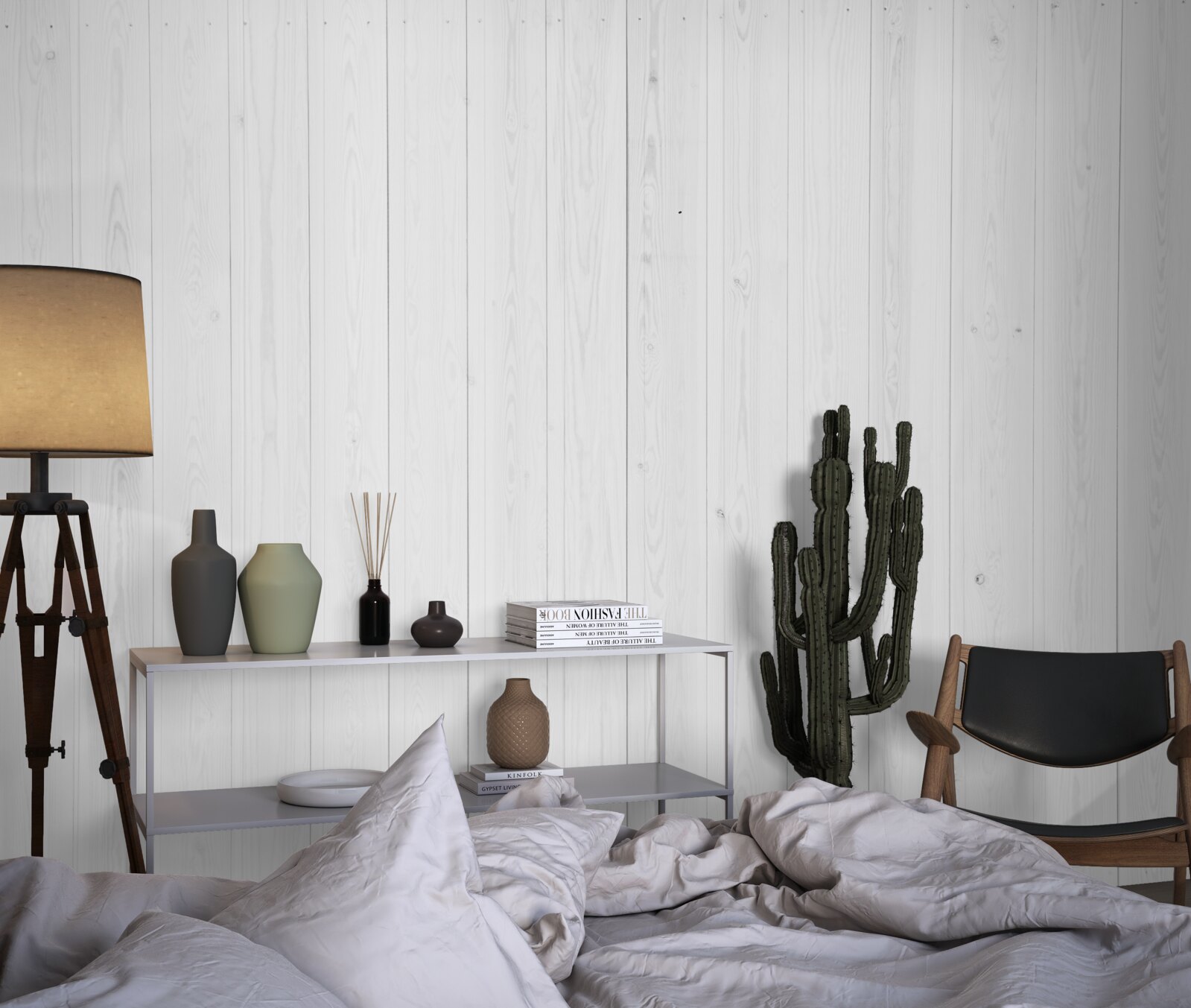 Фотошпалери білий паркет, покладений у вертикальному напрямку