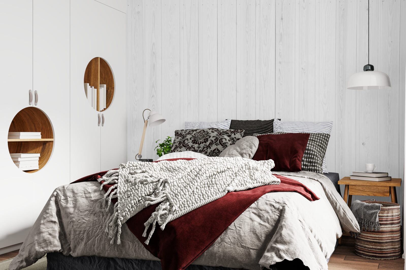 Фотошпалери білий паркет, покладений у вертикальному напрямку