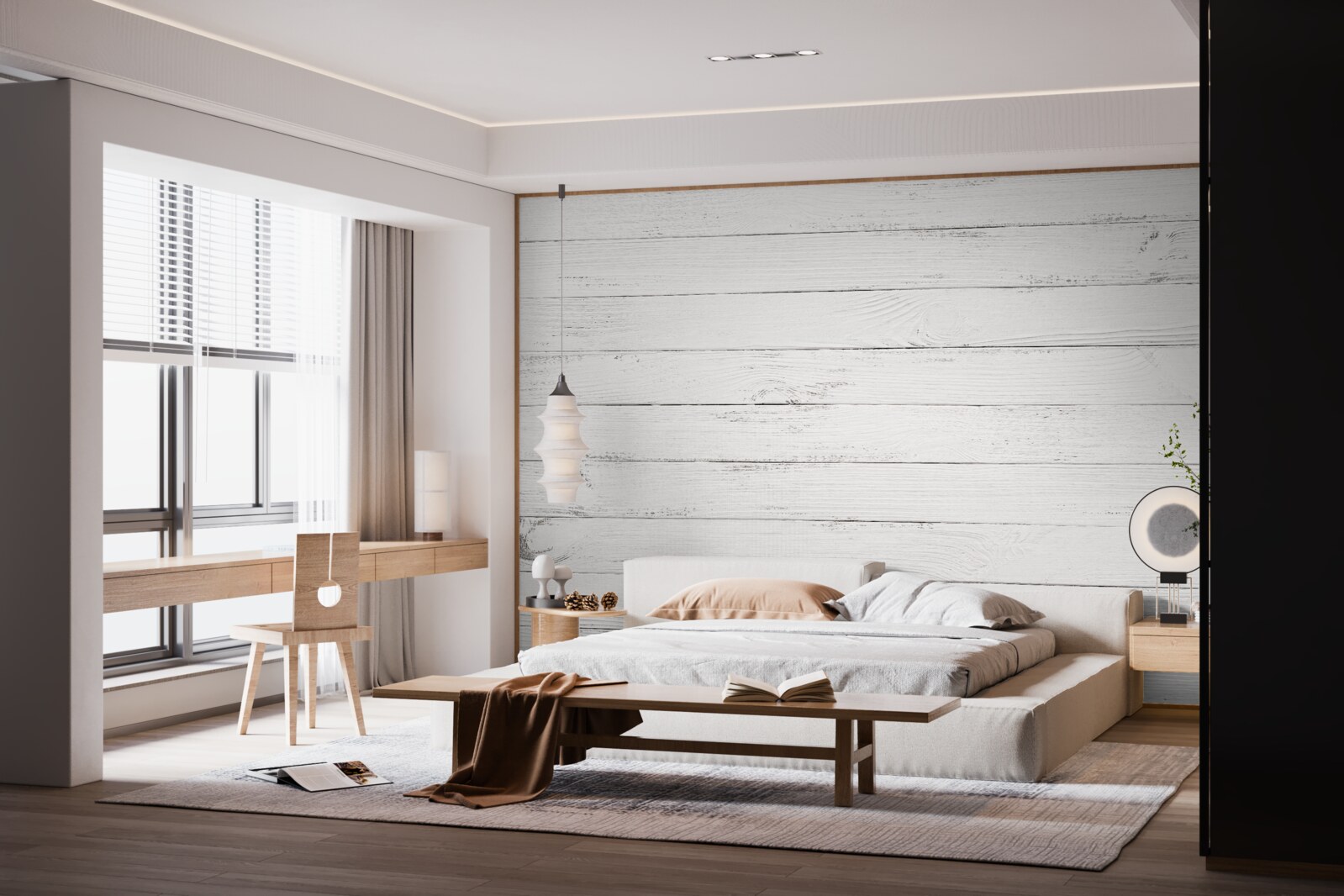 Фотошпалери білі дошки, розташовані горизонтально