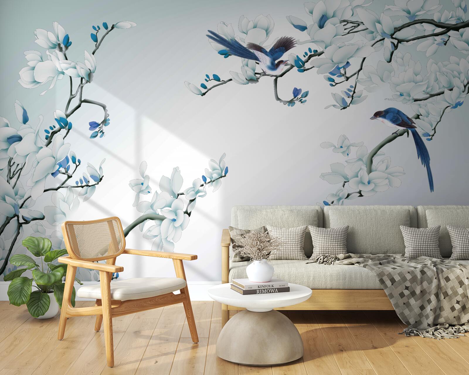 Фотошпалери білі гілки з пагонами