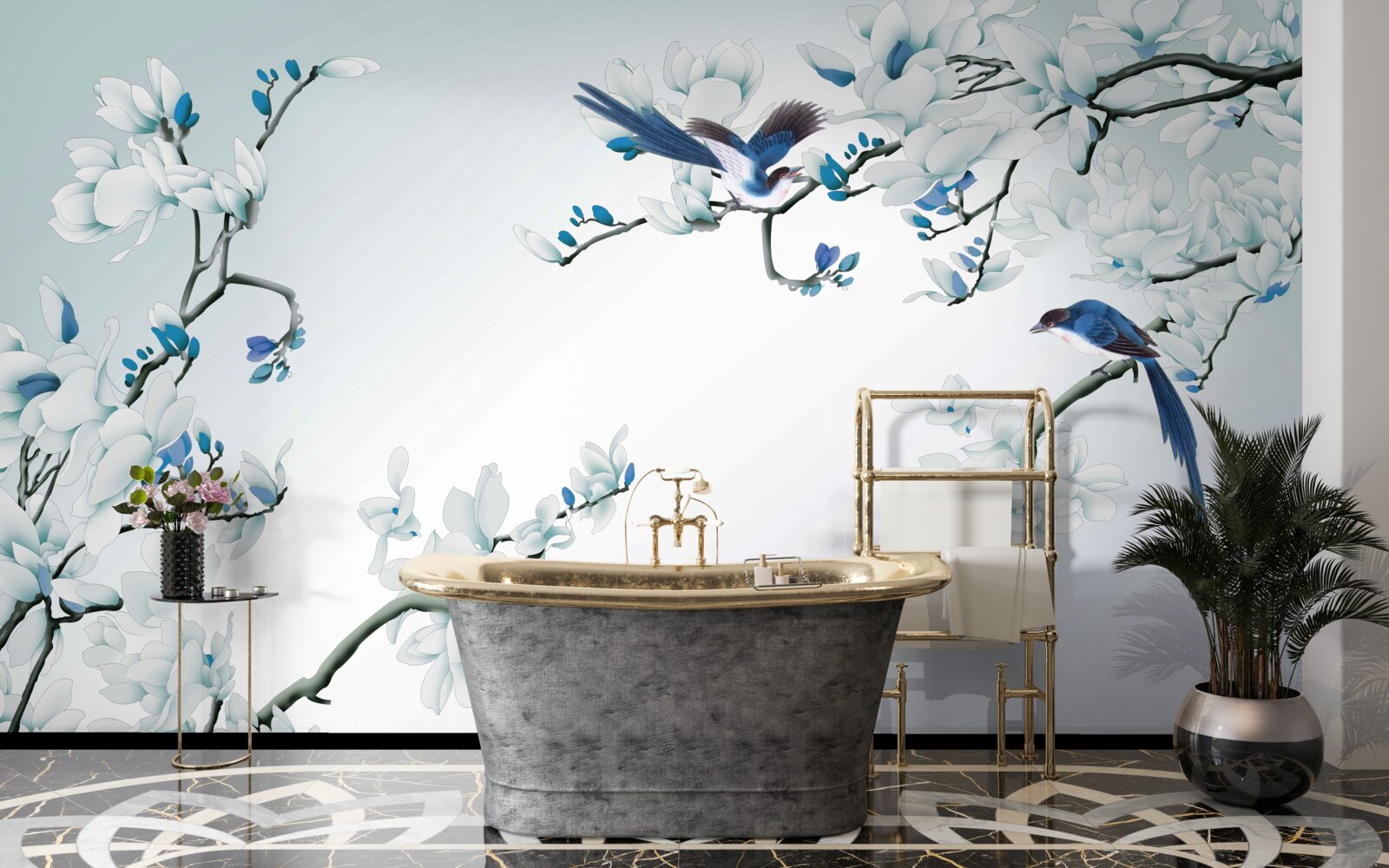 Фотошпалери білі гілки з пагонами