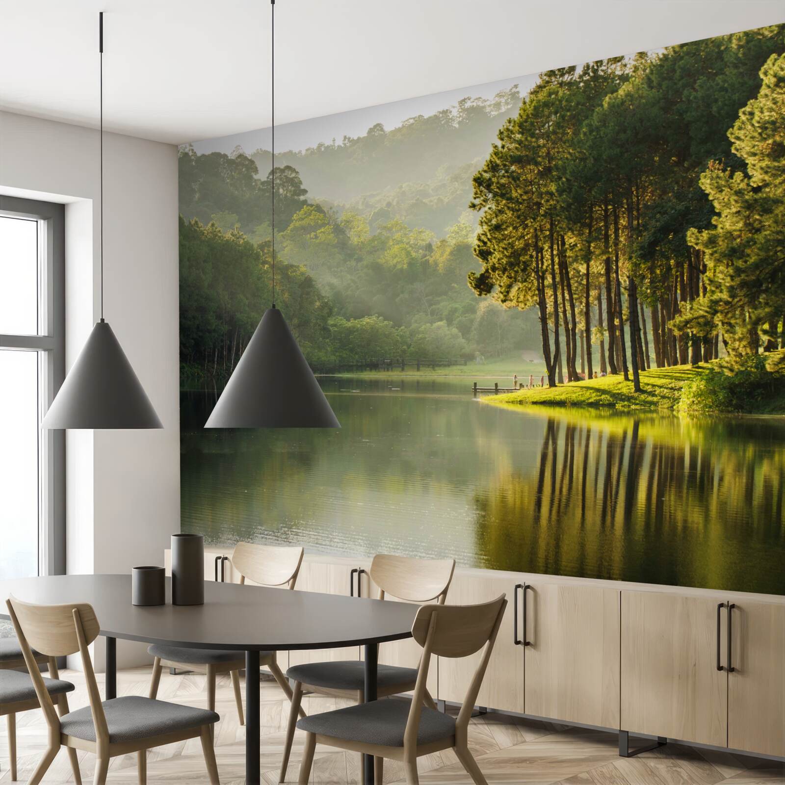 Фотошпалери спокійні струмені гірського потоку