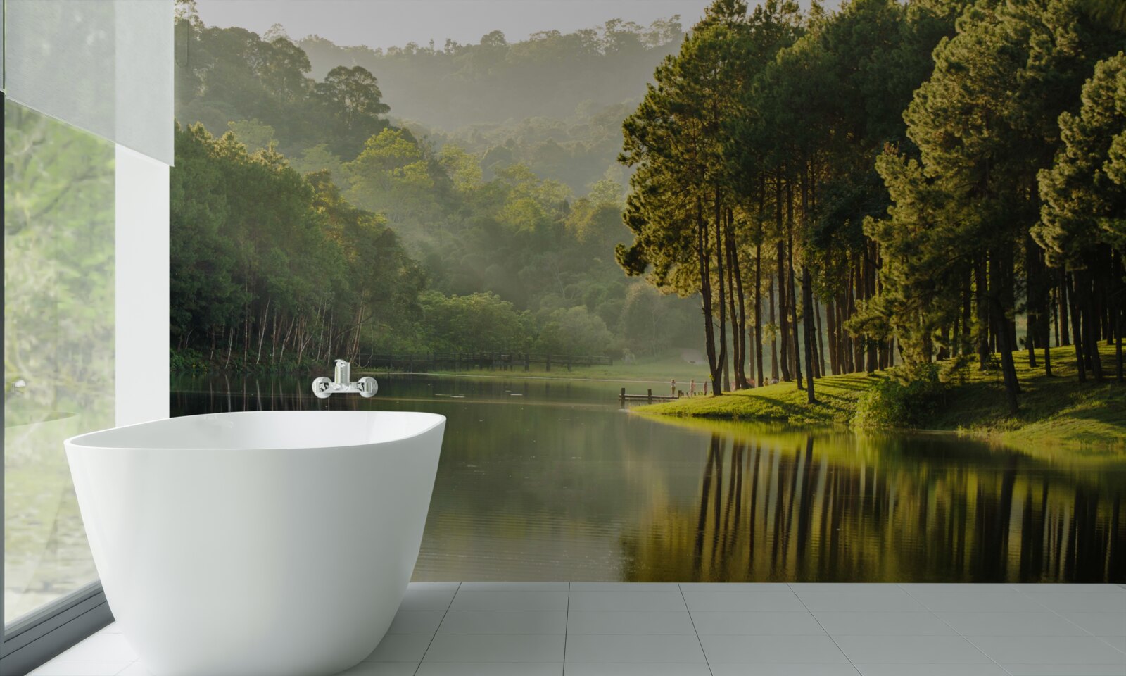 Фотошпалери спокійні струмені гірського потоку