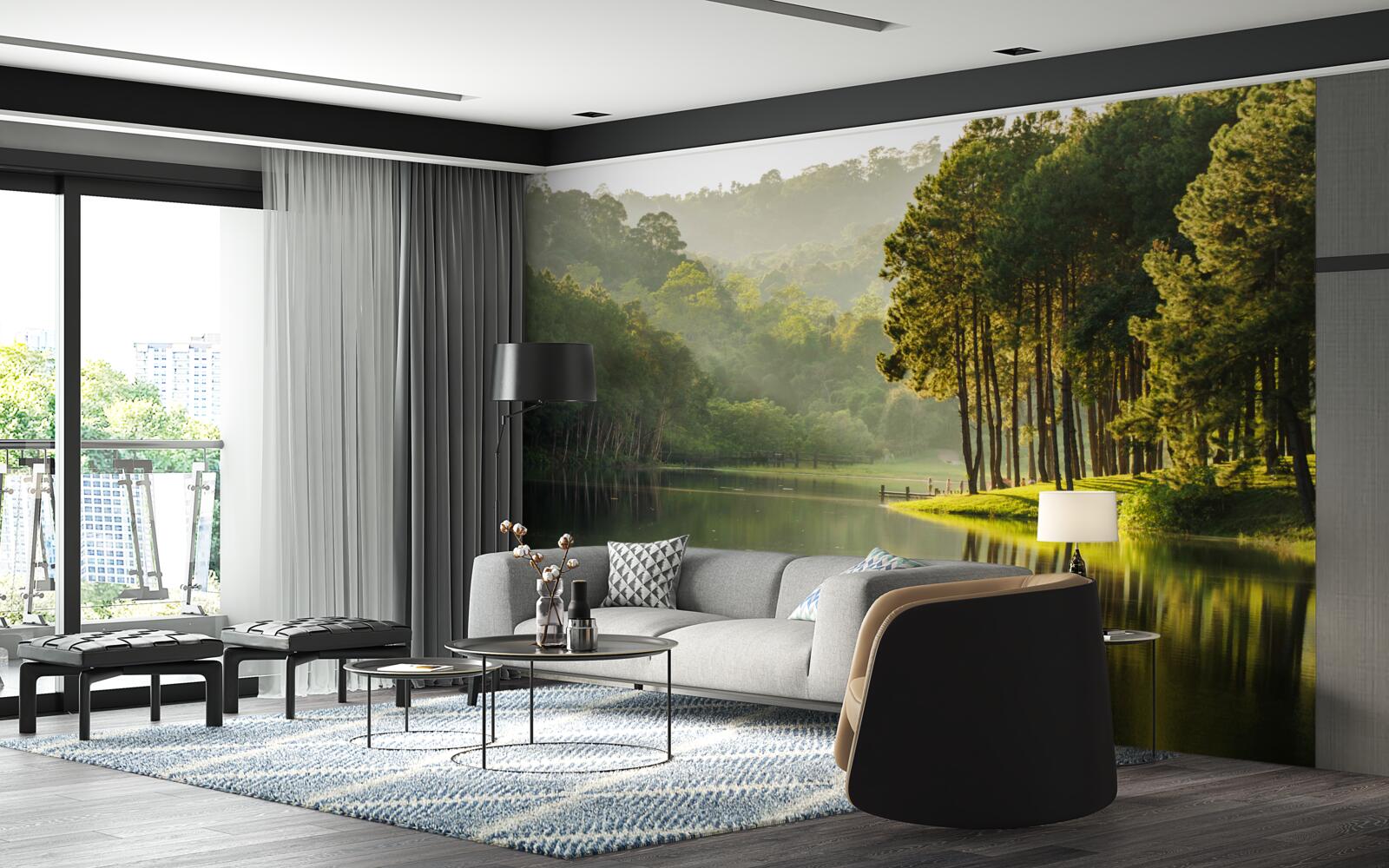 Фотошпалери спокійні струмені гірського потоку