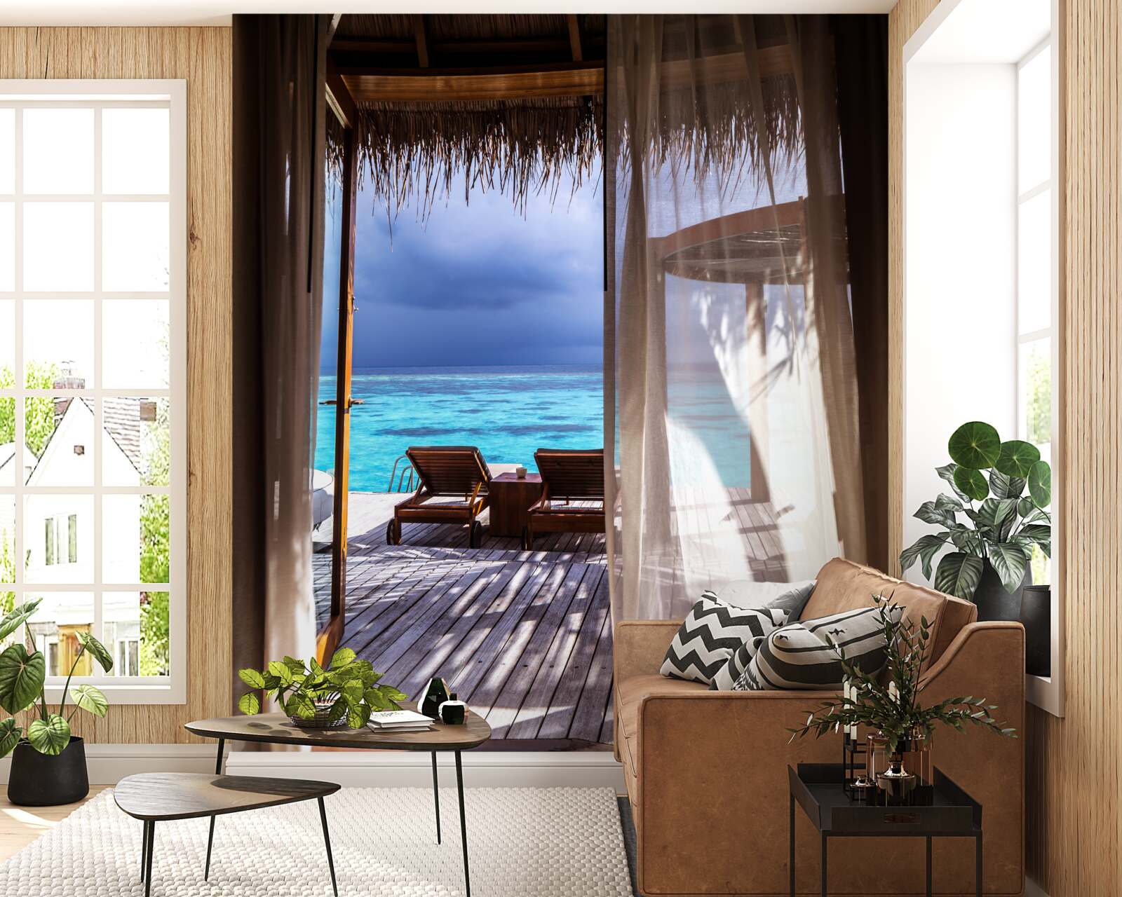 Фотошпалери балкон з видом на океан