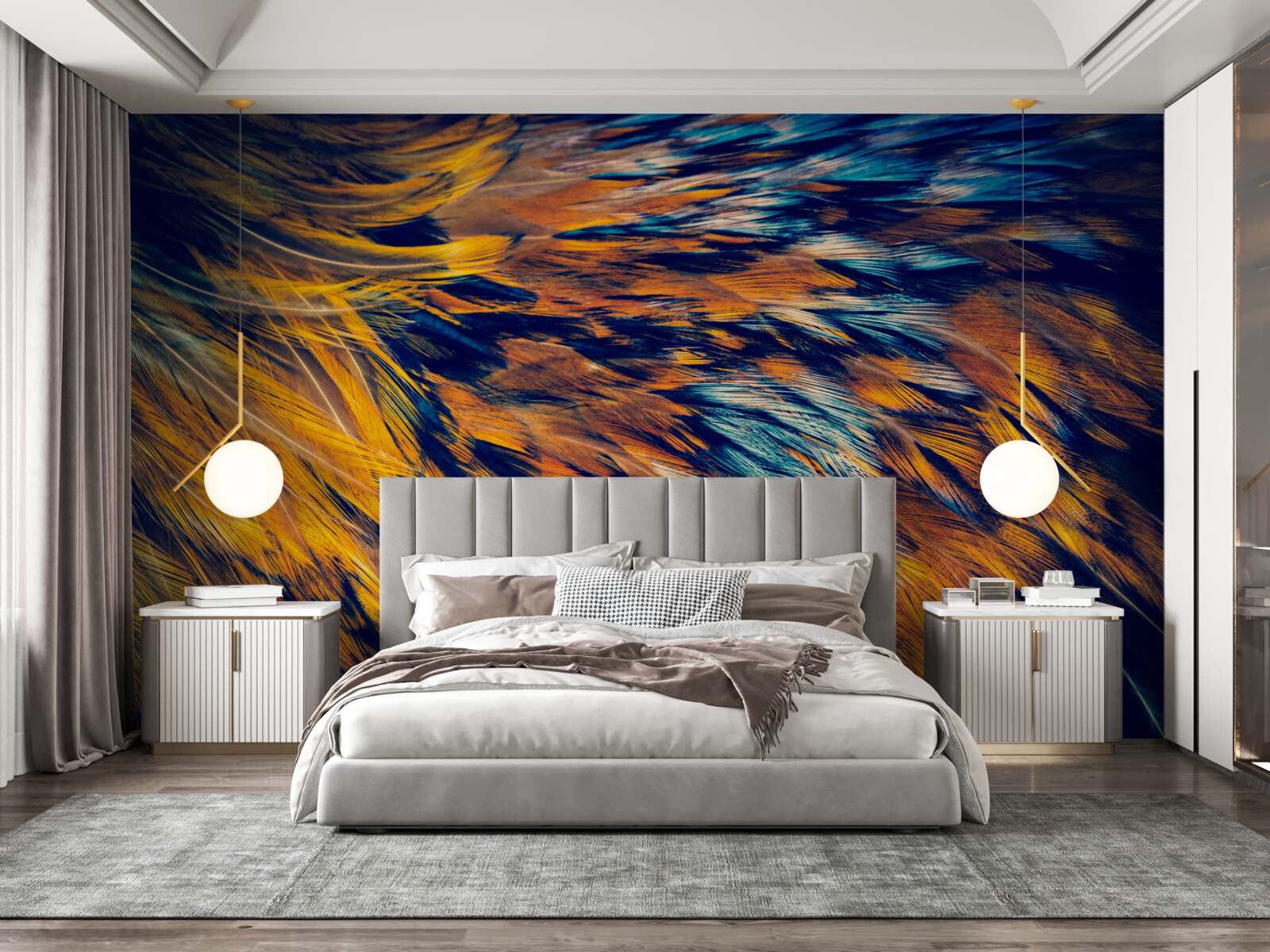 Фотошпалери золоті стебла пшениці в променях призахідного сонця