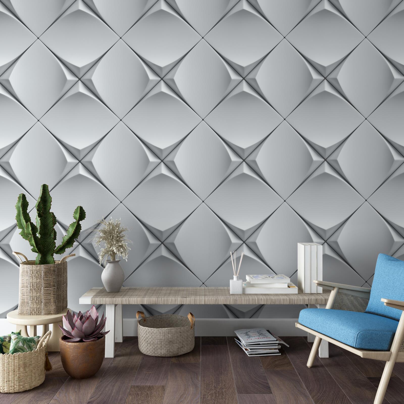 Фотошпалери фон, що складається з білих фігур в абстракції