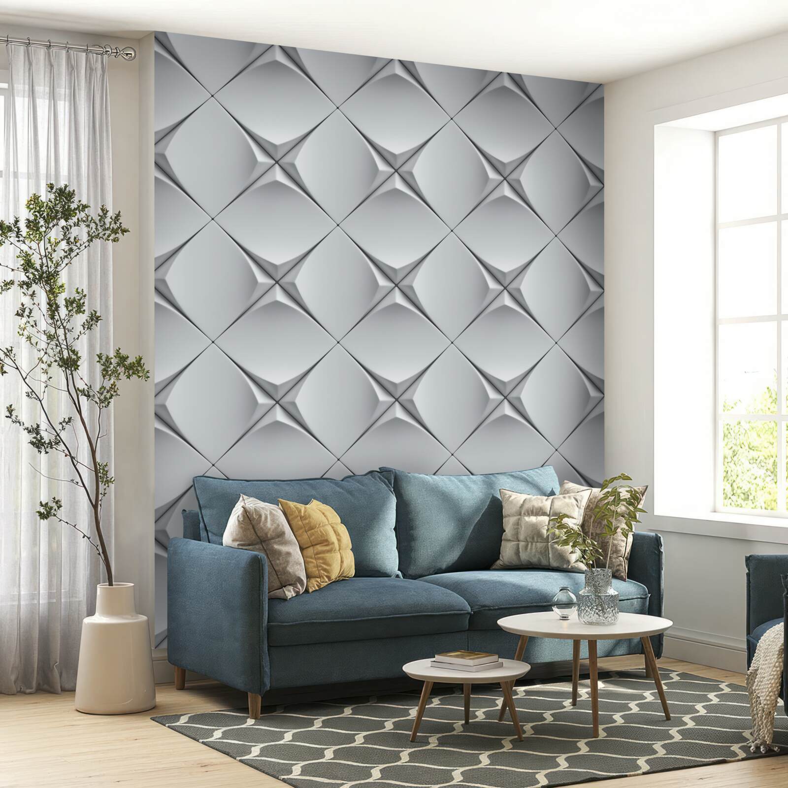 Фотошпалери фон, що складається з білих фігур в абстракції