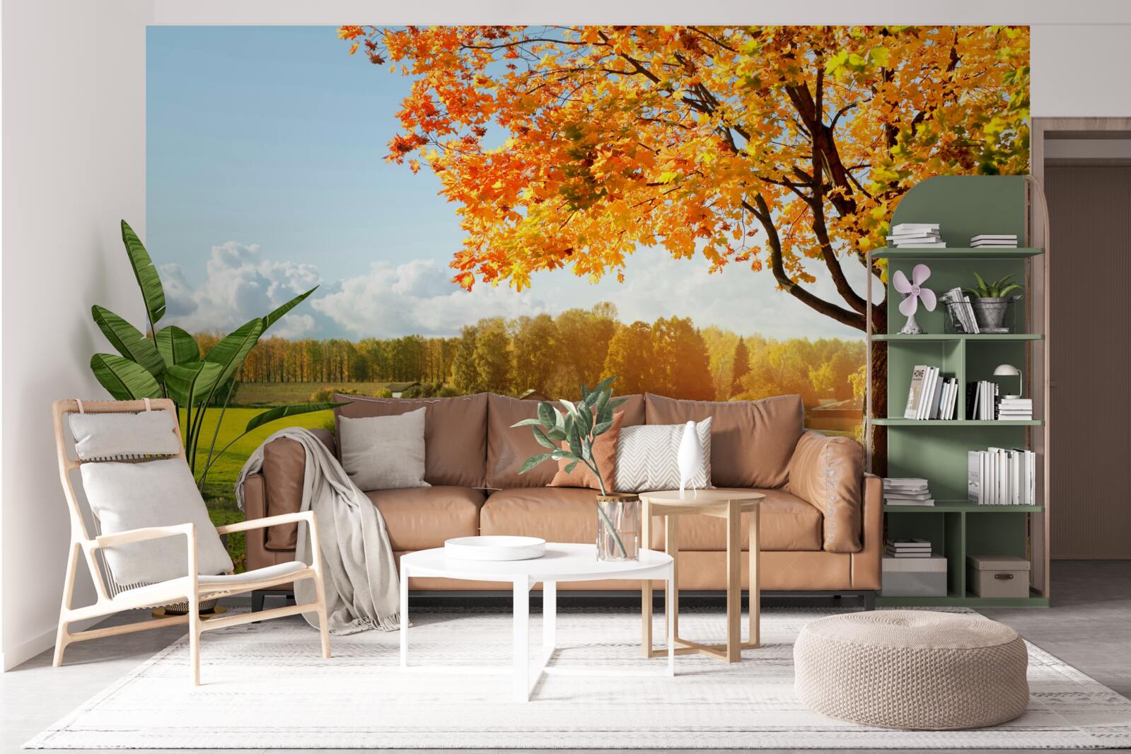 Фотошпалери яскравий осінній день, оповитий золотою красою