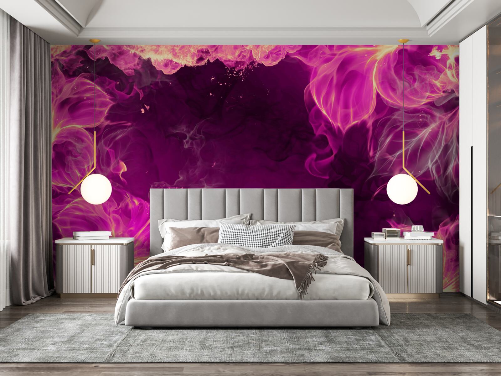 Фотошпалери бузкові бутони квітів в абстрактній формі