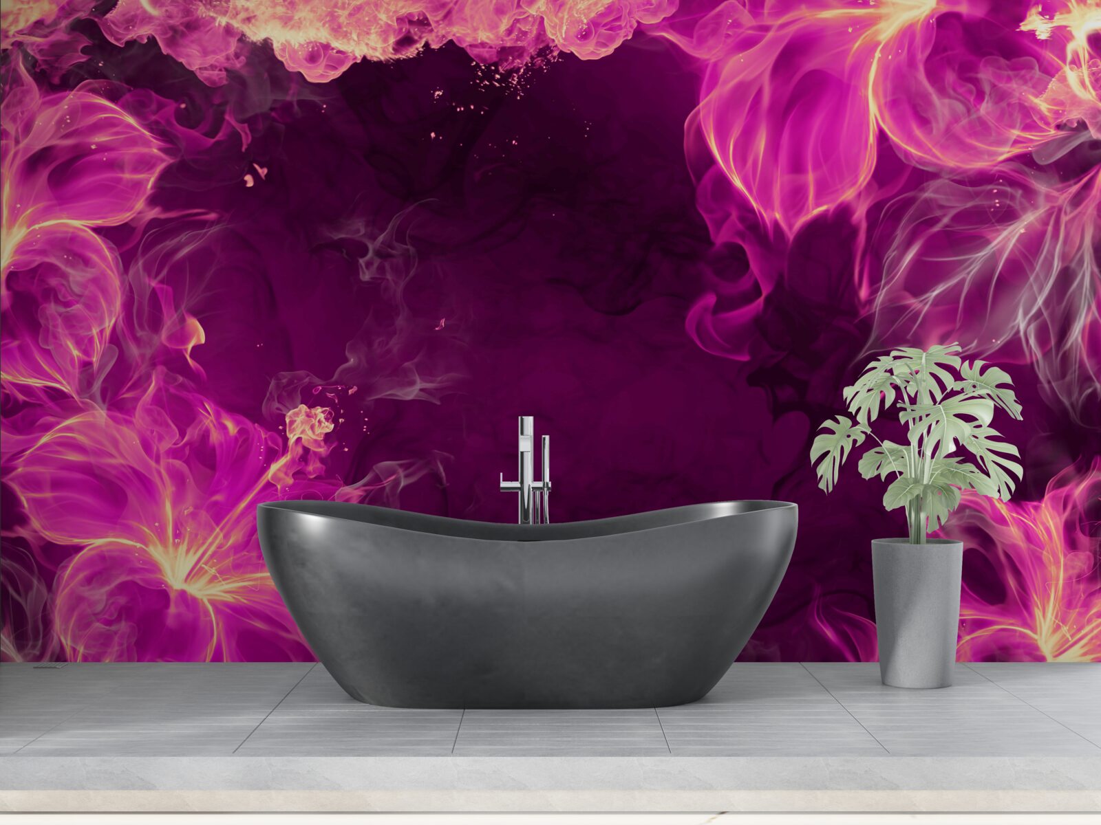 Фотошпалери бузкові бутони квітів в абстрактній формі