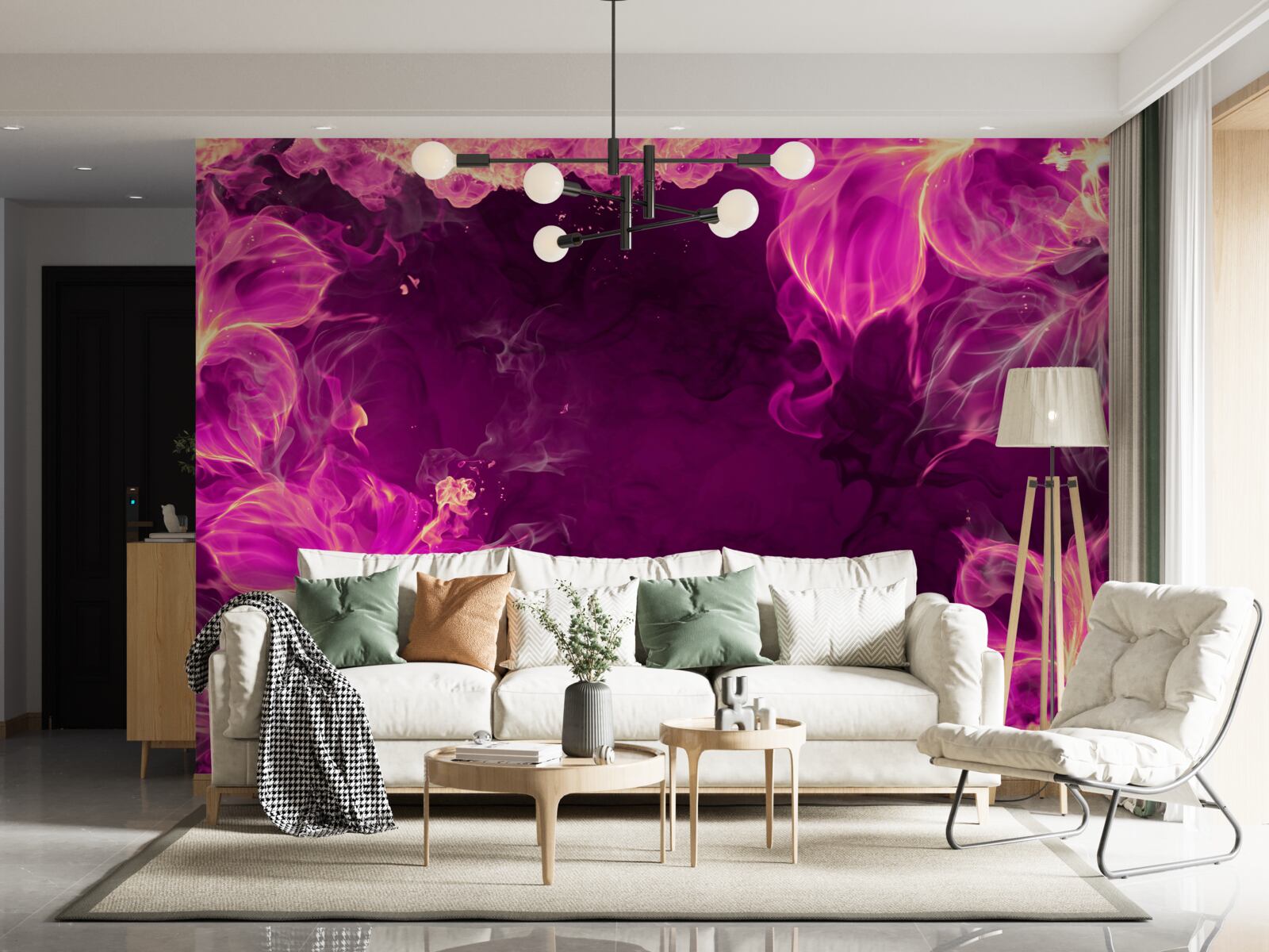 Фотошпалери бузкові бутони квітів в абстрактній формі