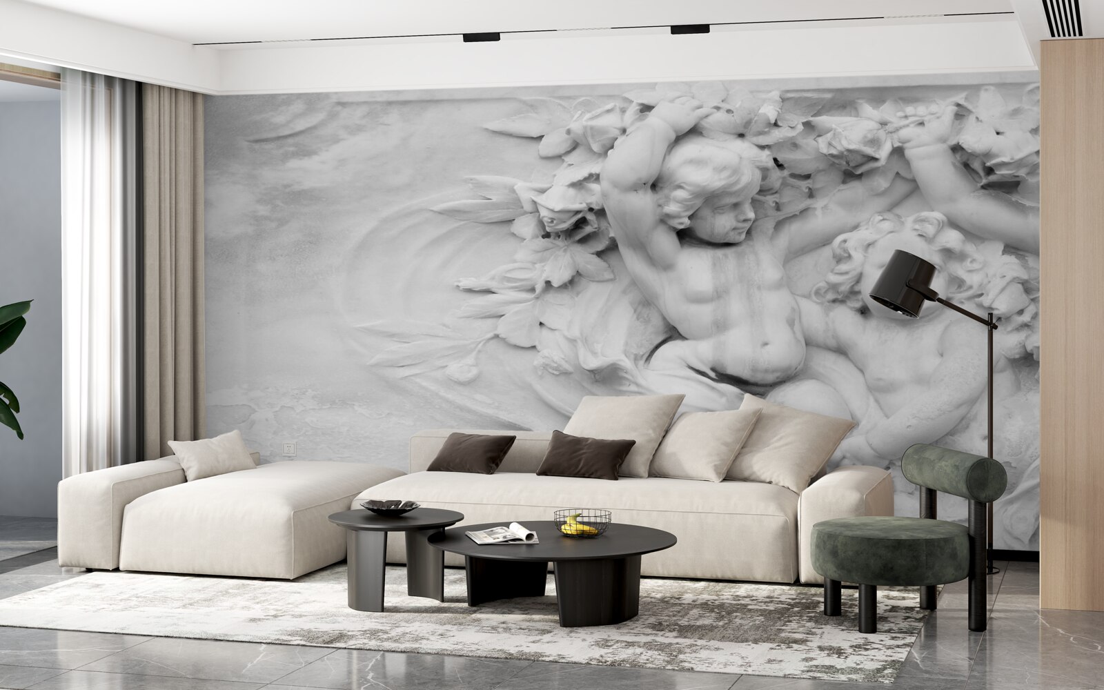 Фотошпалери скульптура хлопчиків-янголят