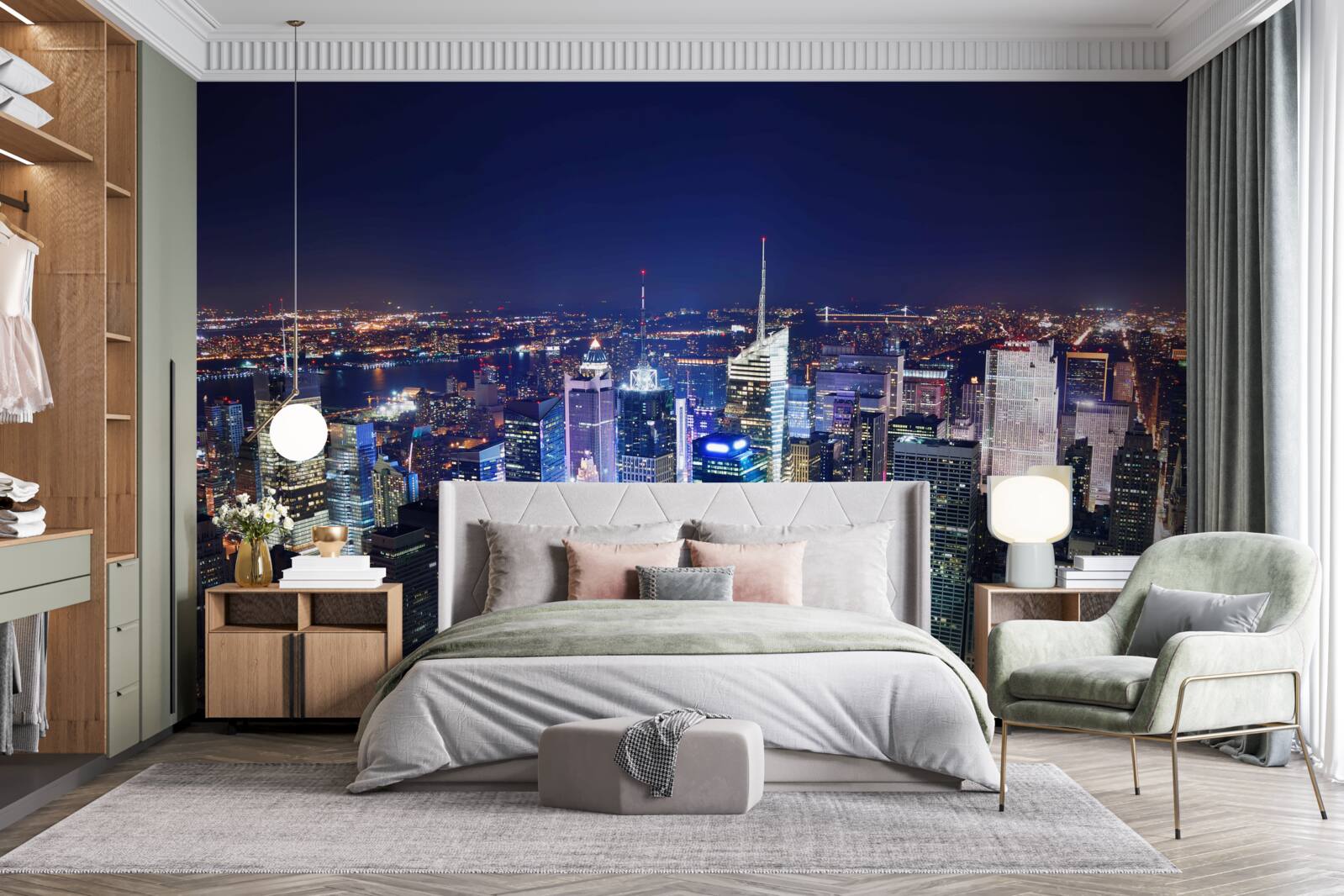 Фотошпалери сяючі вогні нічного міста