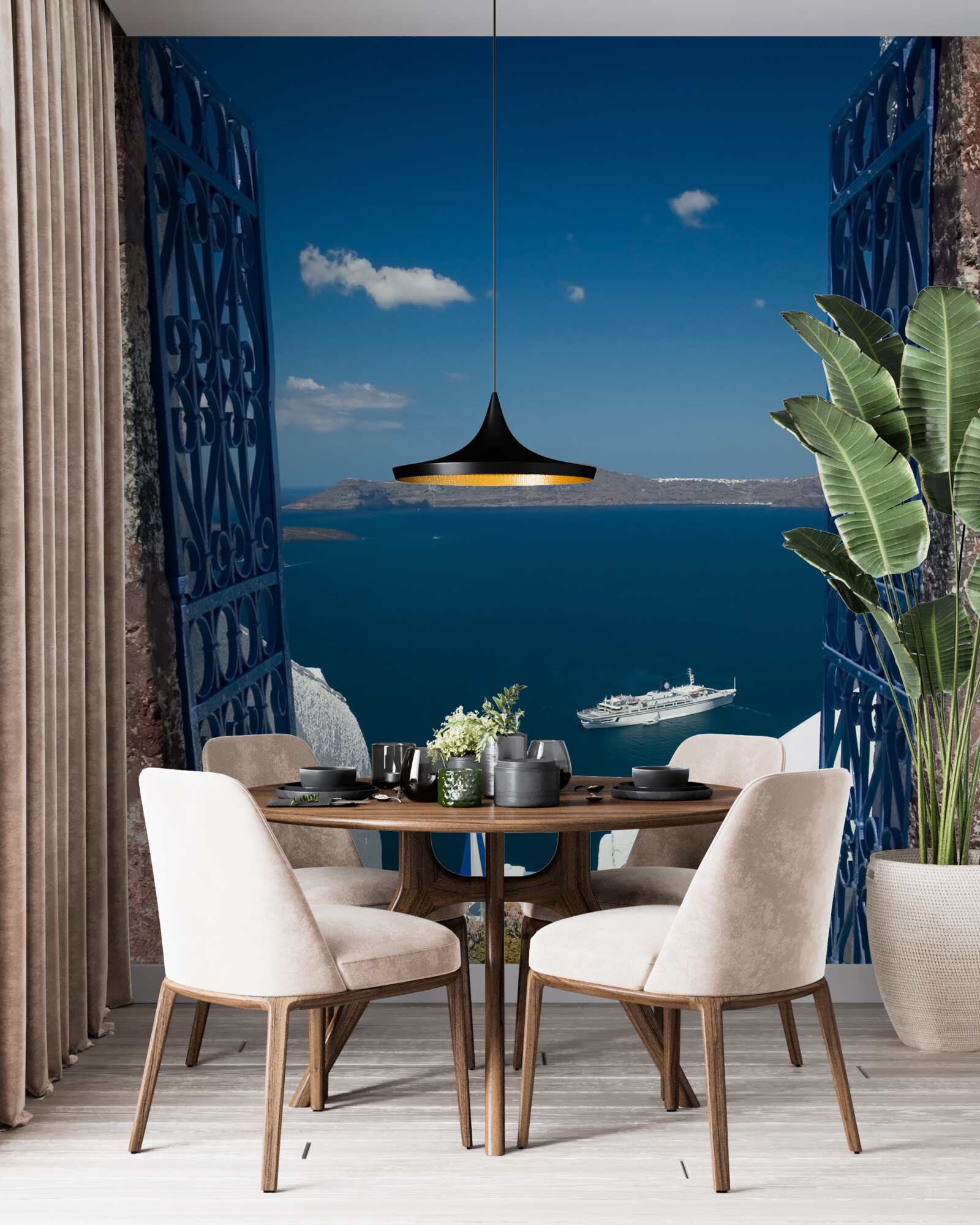 Фотошпалери сходи, що спускаються до моря на кіпрі