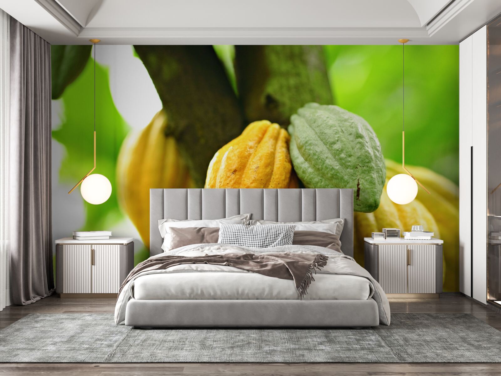 Фотошпалери стиглі какао-боби на дереві